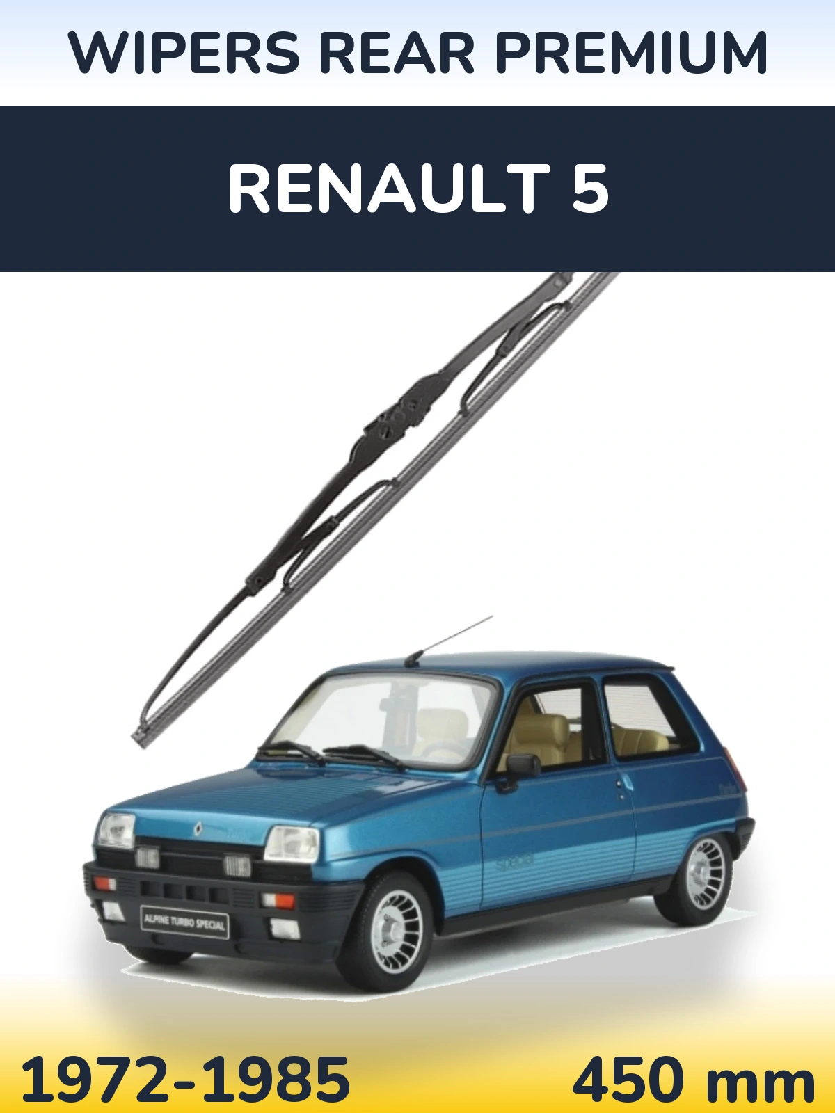 Rear wiper blade WIPERS REAR PREMIUM 450 mm for Renault 5 1972-1985