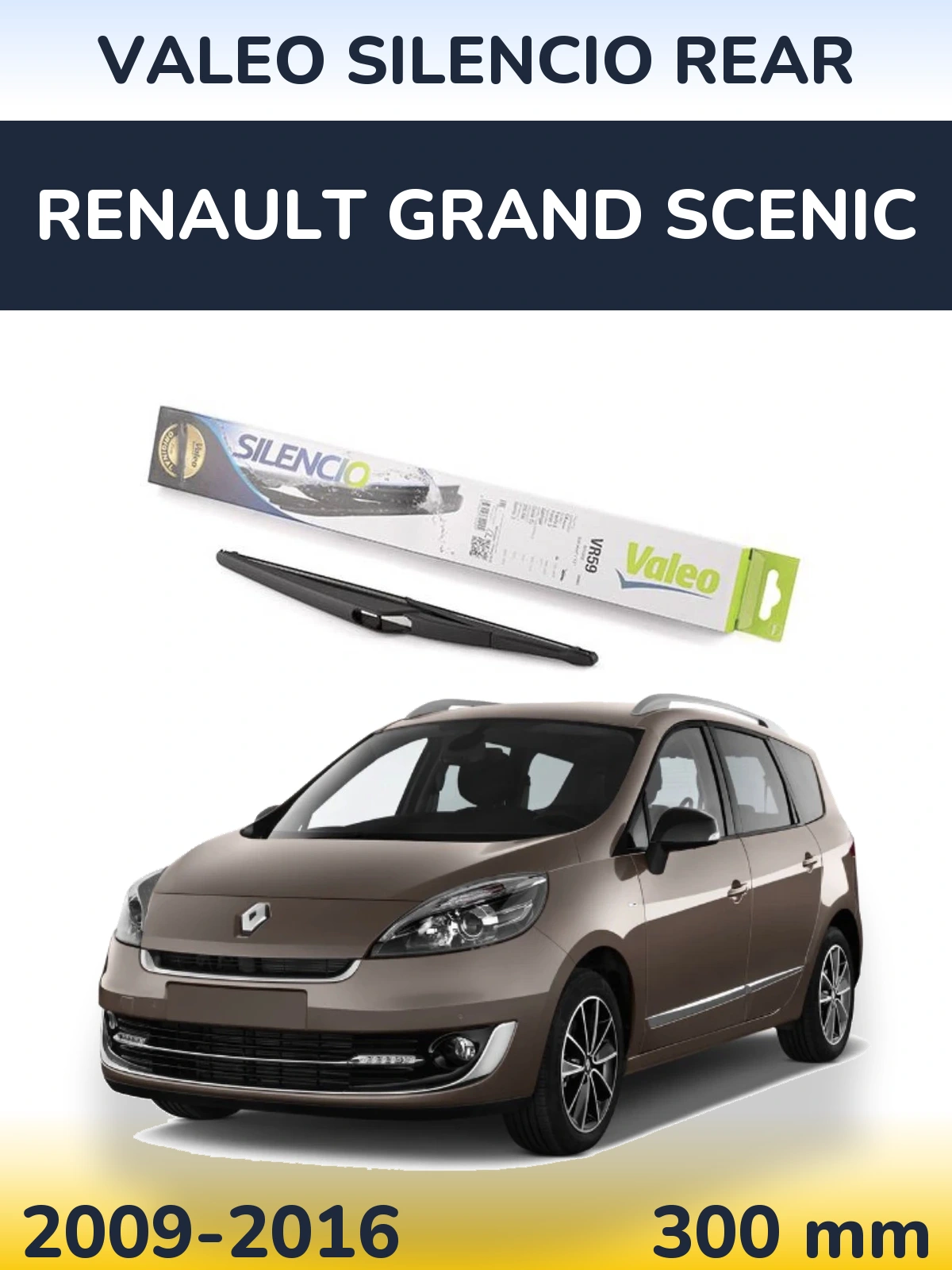 Rear wiper blade Valeo Silencio Rear 300 mm for Renault Grand Scenic 2009-2016