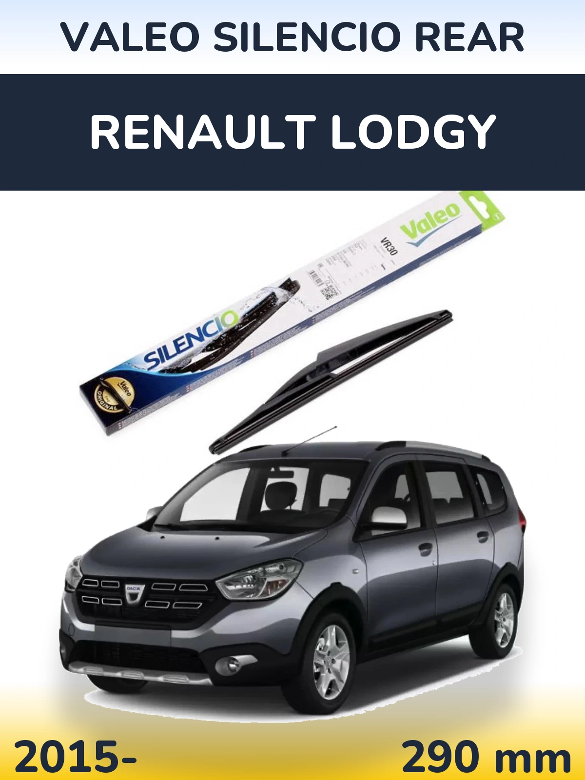 Rear wiper blade Valeo Silencio Rear 290 mm for Renault Lodgy 2015-2026