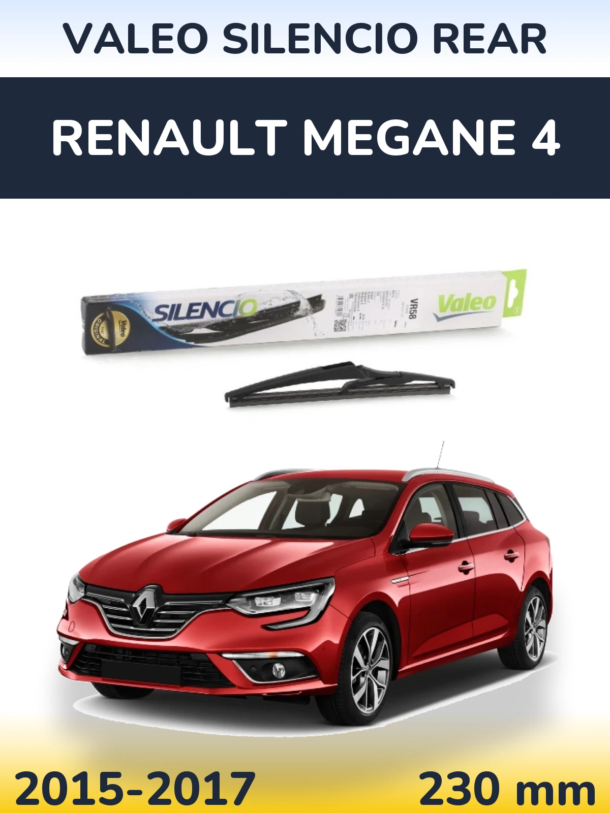 Rear wiper blade Valeo Silencio Rear 240 mm for Renault Megane 4 2015-2017