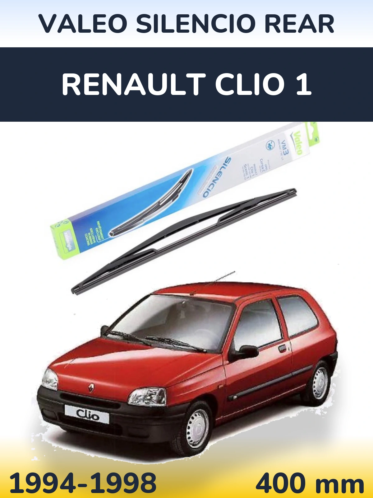 Rear wiper blade Valeo Silencio Rear 400 mm for Renault Clio 1 1994-1998