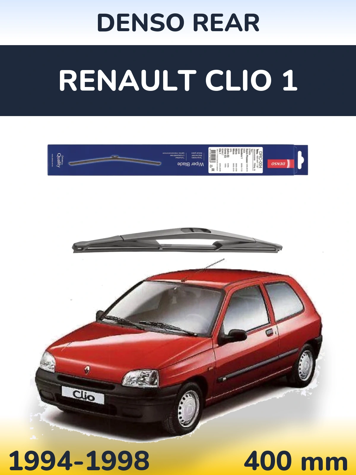 Rear wiper blade Denso Rear 400 mm for Renault Clio 1 1994-1998