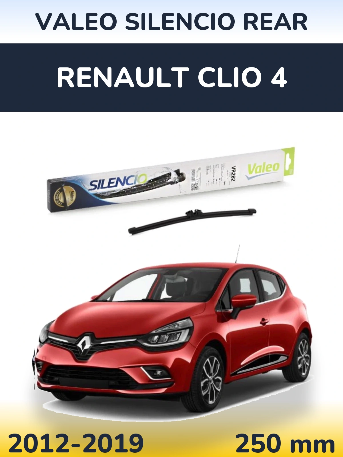 Rear wiper blade Valeo Silencio Rear 240 mm for Renault Clio 4 2012-2019