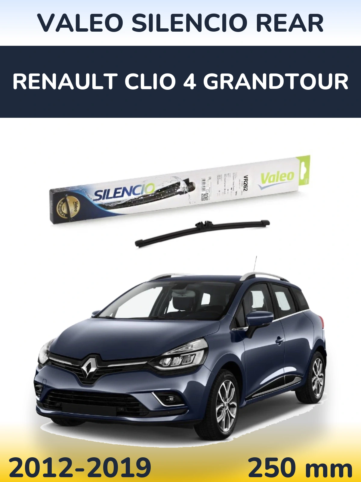 Rear wiper blade Valeo Silencio Rear 240 mm for Renault Clio 4 Grandtour 2012-2019