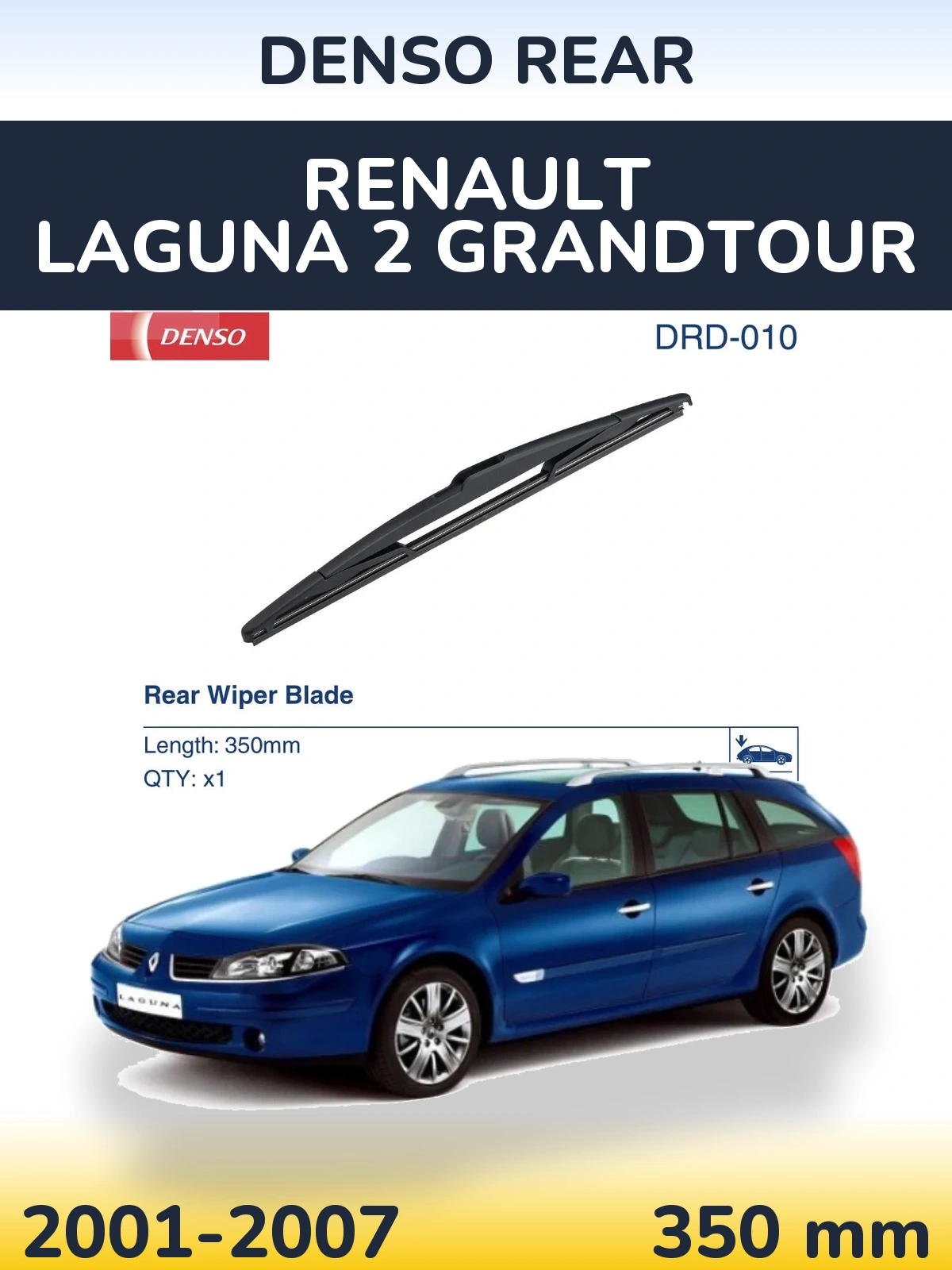 Rear wiper blade Denso Rear 350 mm for Renault Laguna 2 Grandtour 2001-2007
