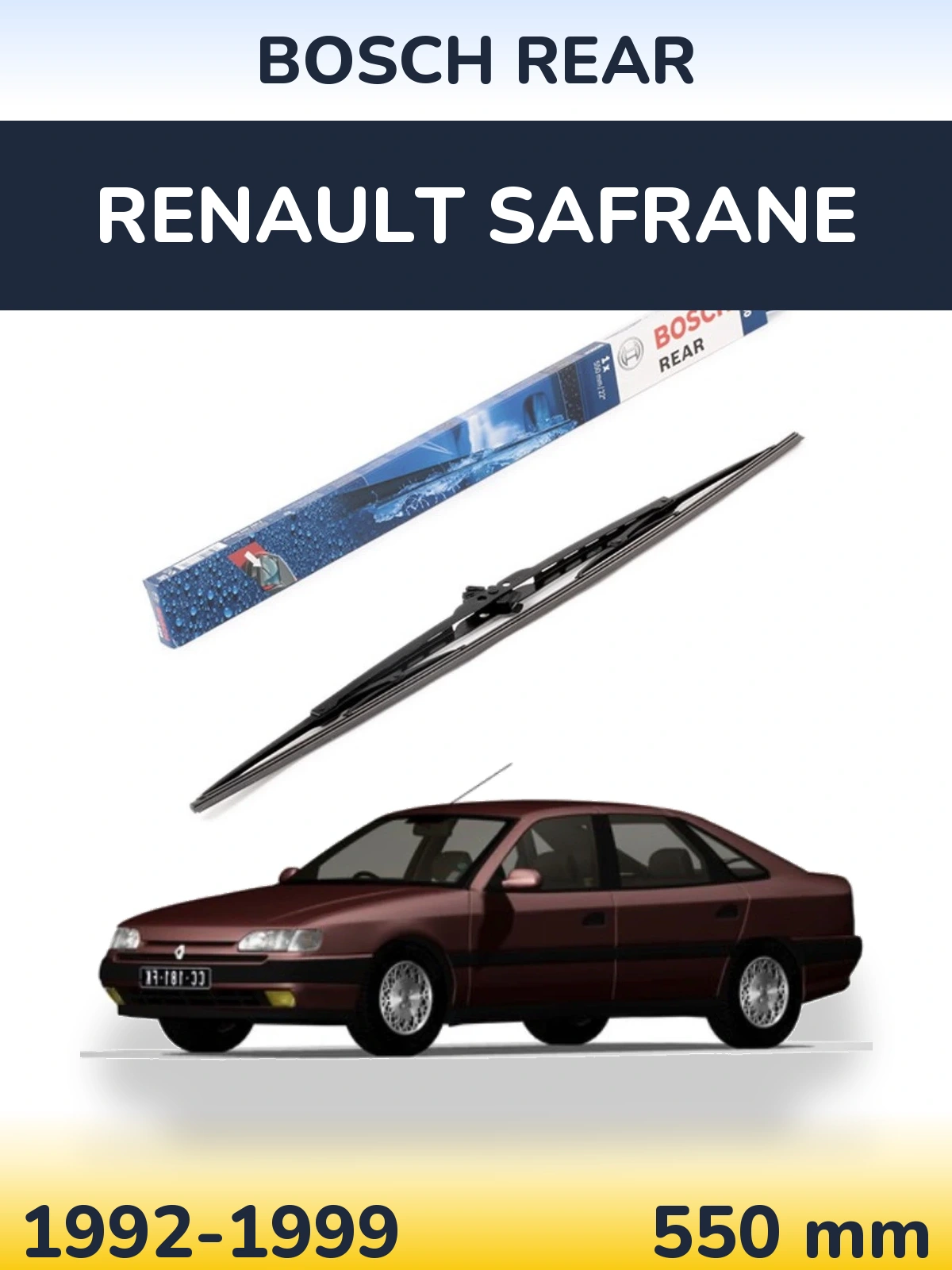 Rear wiper blade BOSCH Rear 550 mm for Renault Safrane 1992-1999