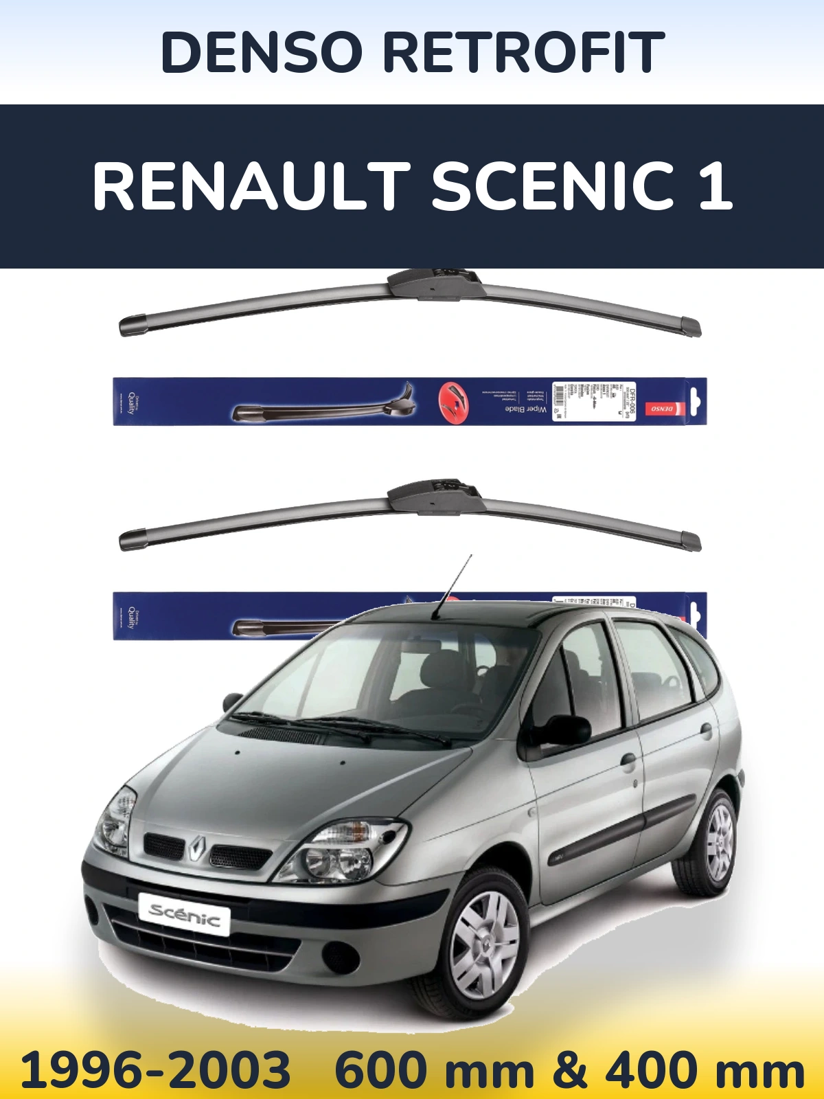 Комплект передних дворников Denso Retrofit 600 & 400 мм для Renault Scenic 1 1996-2003