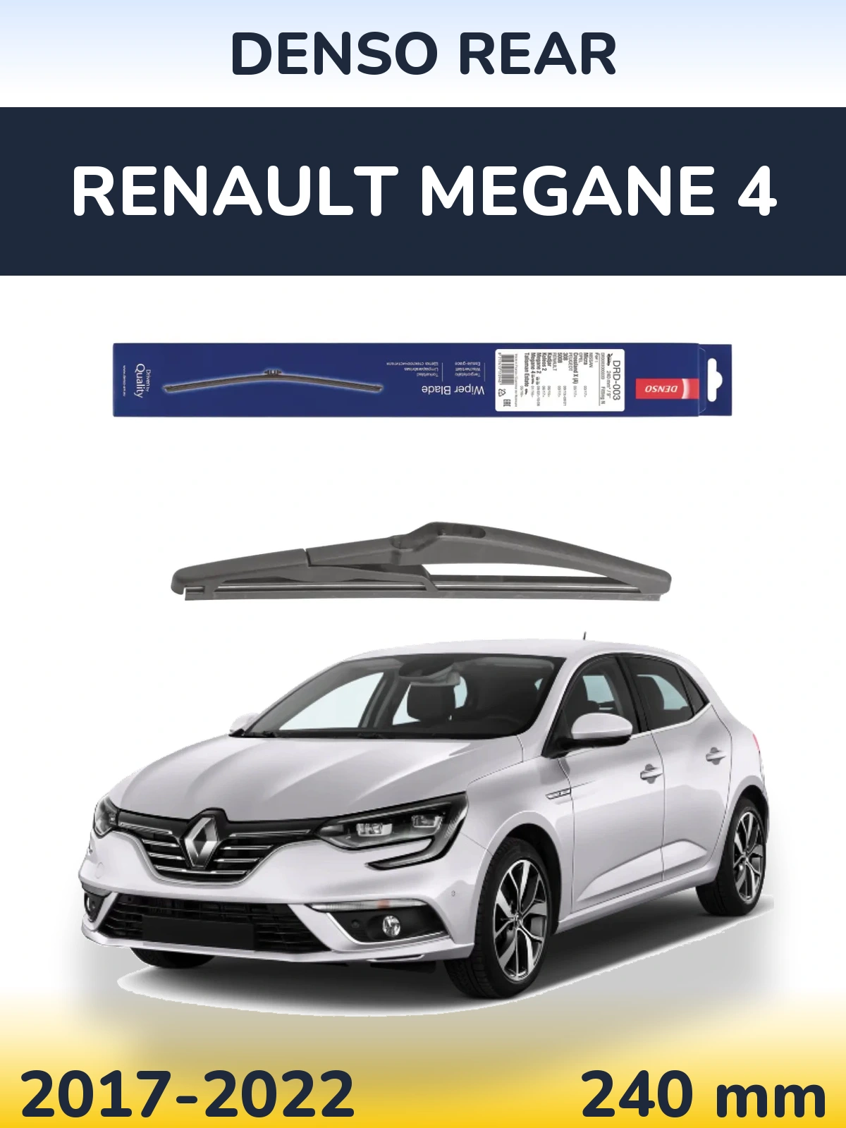 Rear wiper blade Denso Rear 240 mm for Renault Megane 4 2017-2022