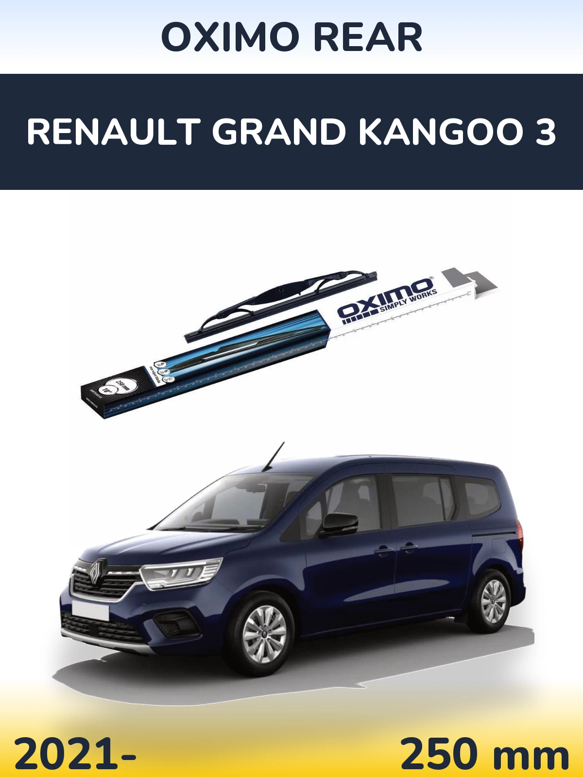 Rear wiper blade Oximo Rear 250 mm for Renault Grand Kangoo 3 2021-2026
