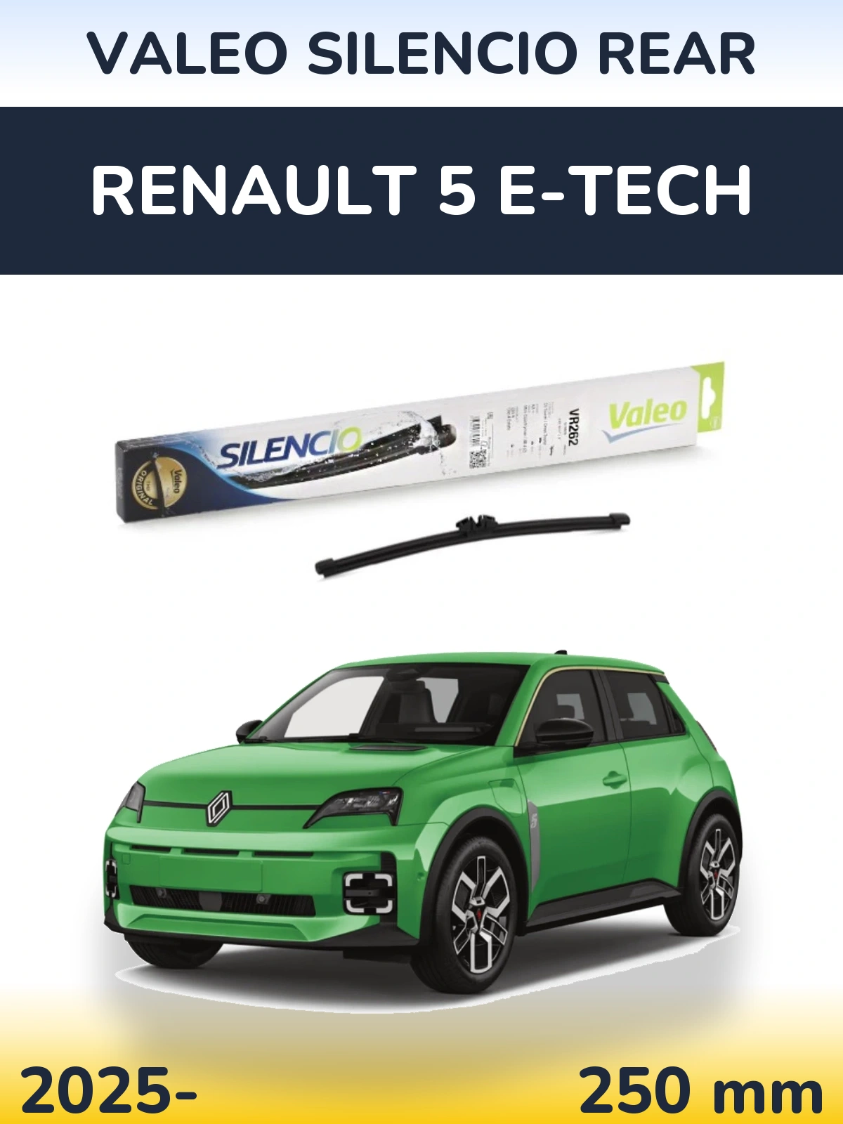 Rear wiper blade Valeo Silencio Rear 240 mm for Renault 5 E-Tech 2025-2026