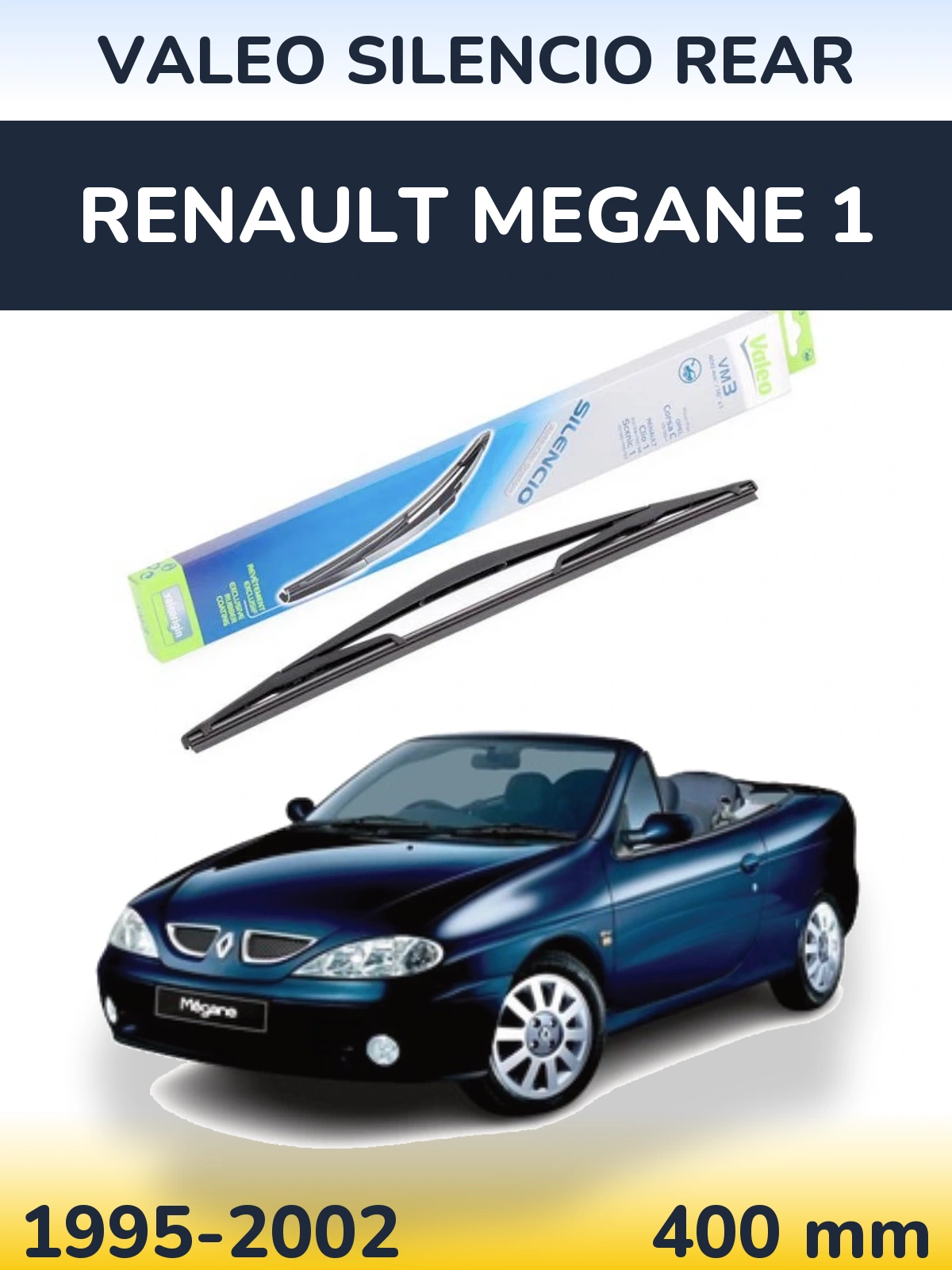 Rear wiper blade Valeo Silencio Rear 400 mm for Renault Megane 1 1995-2002