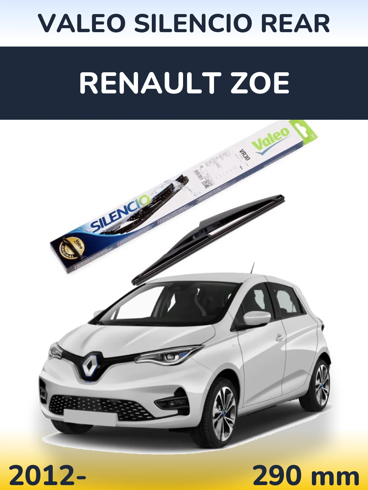 Rear wiper blade Valeo Silencio Rear 290 mm for Renault Zoe 2012-2026