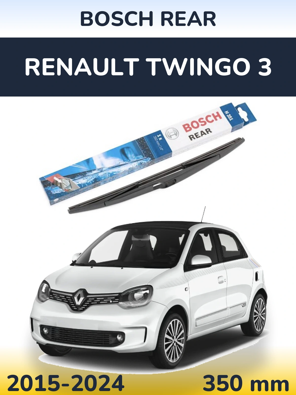 Rear wiper blade BOSCH Rear 350 mm for Renault Twingo 3 2015-2024