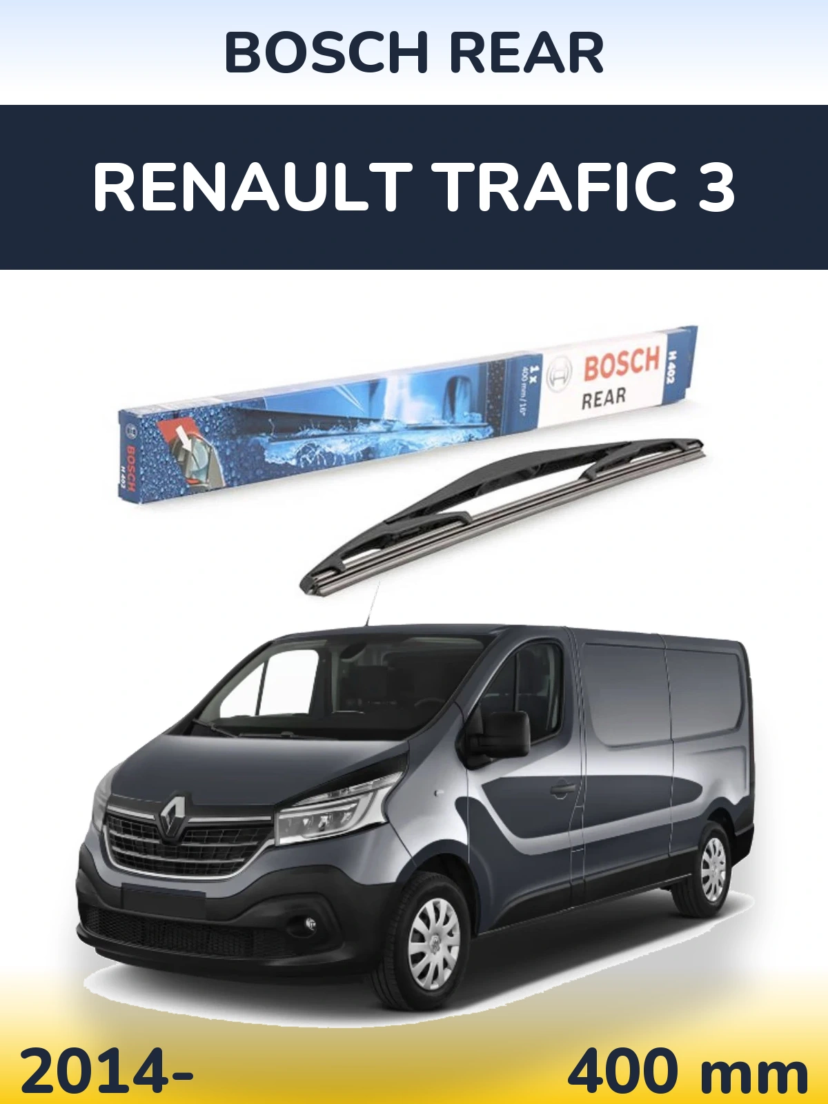 Rear wiper blade BOSCH Rear 400 mm for Renault Trafic 3 2014-2026
