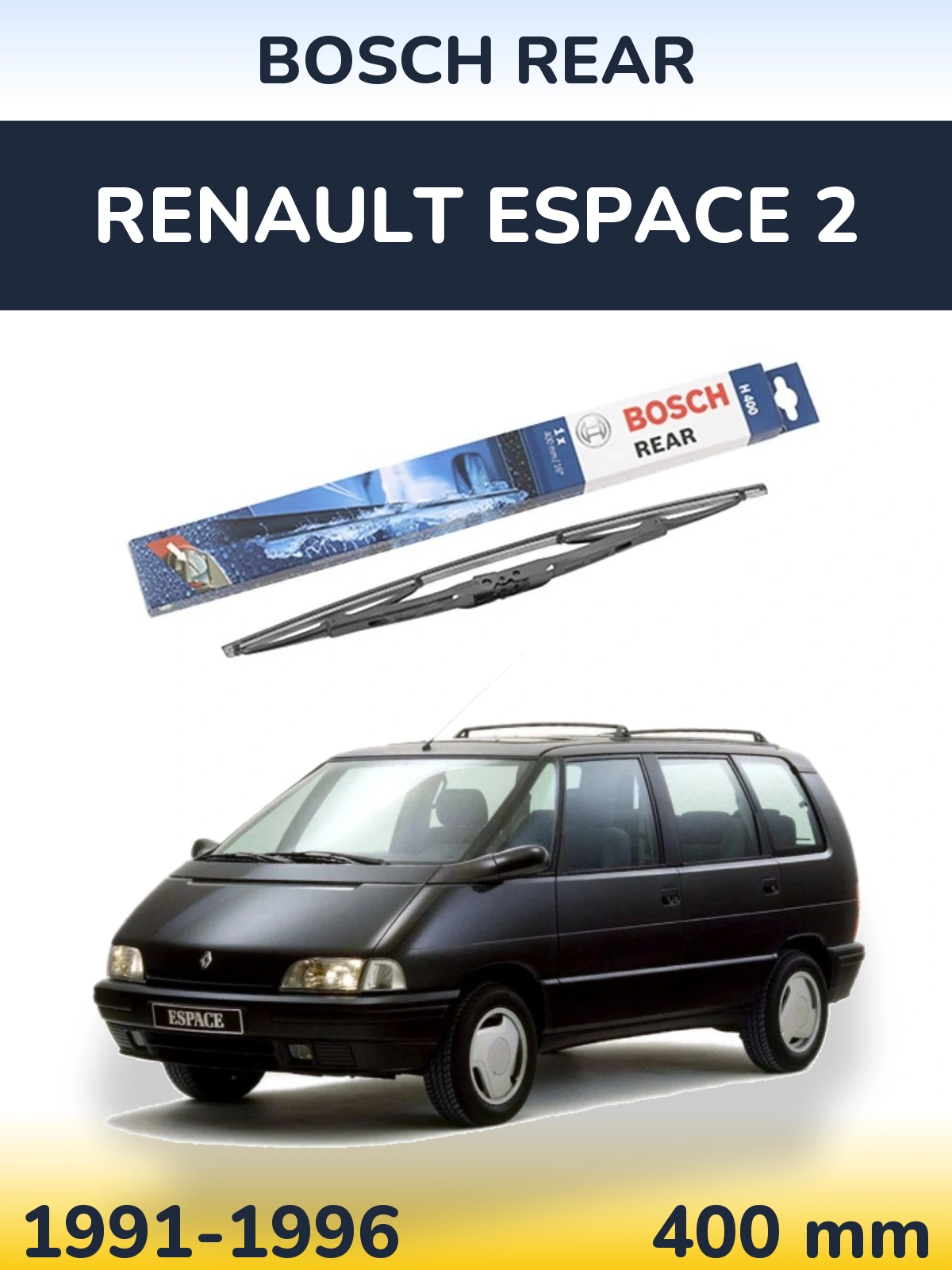 Rear wiper blade BOSCH Rear 400 mm for Renault Espace 2 1991-1996