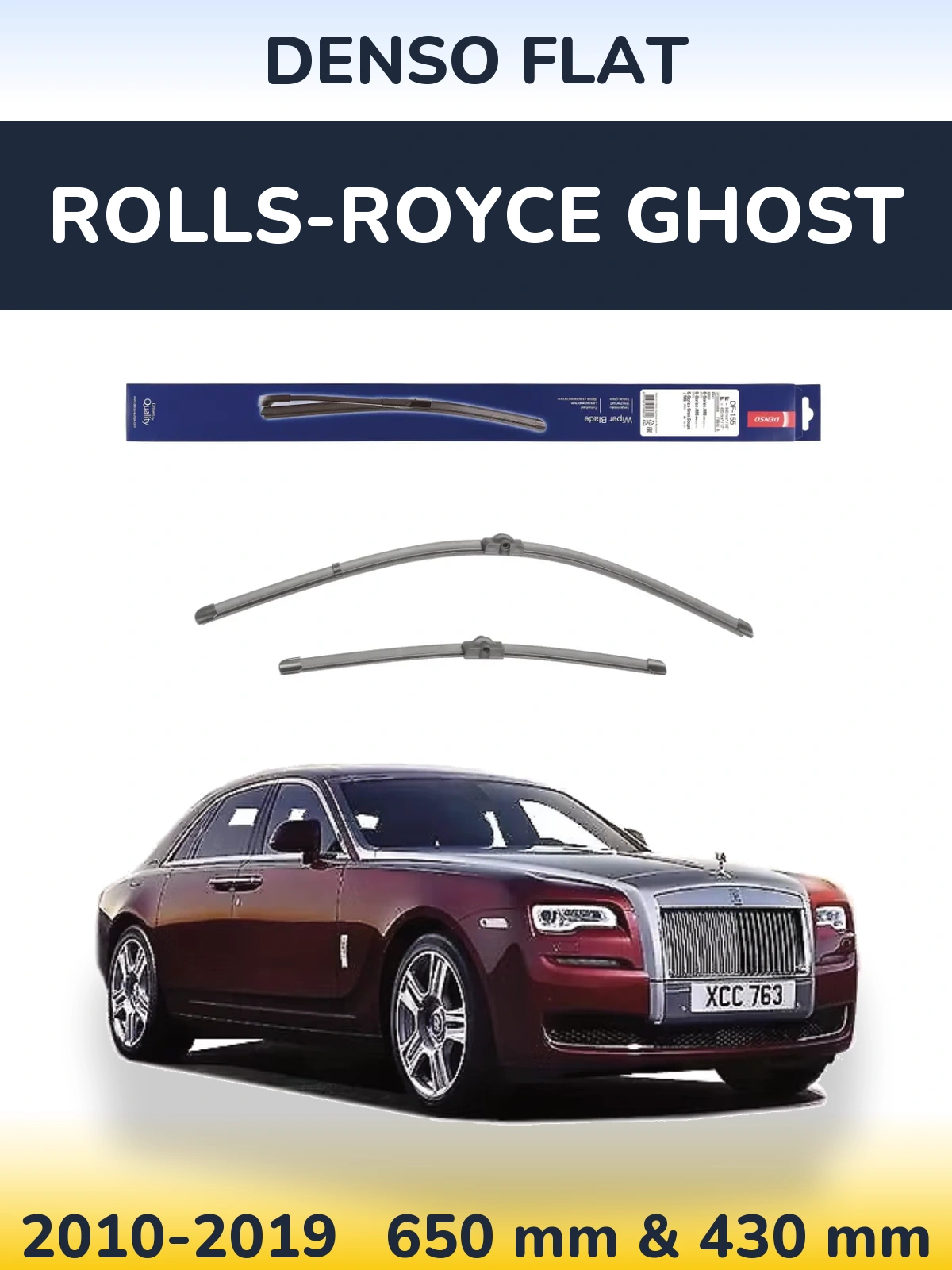 Комплект передних дворников Denso Flat 650 & 430 мм для Rolls-Royce Ghost 2010-2019