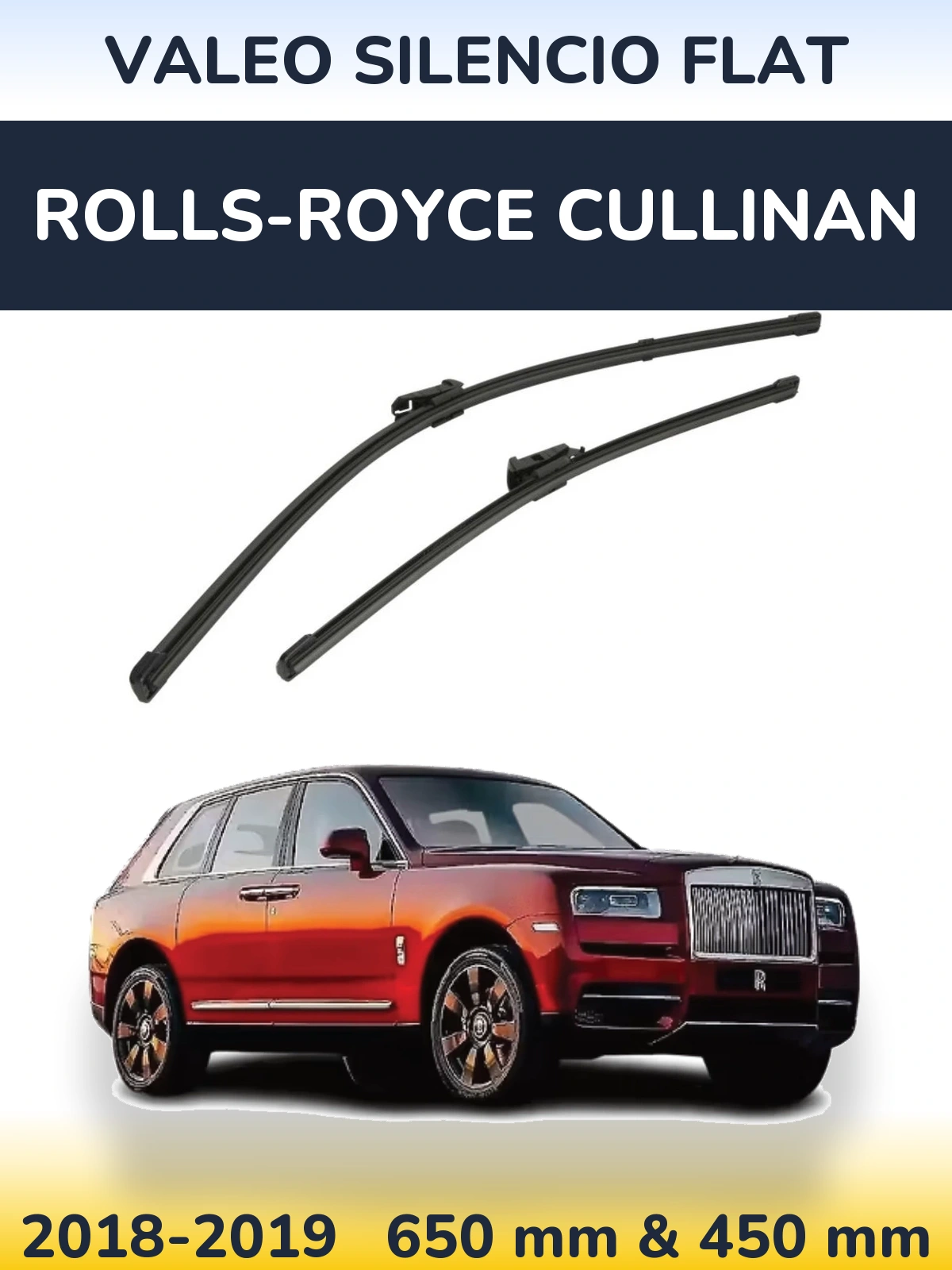 Комплект передних дворников Valeo Silencio Flat 650 & 450 мм для Rolls-Royce Cullinan 2018-2019