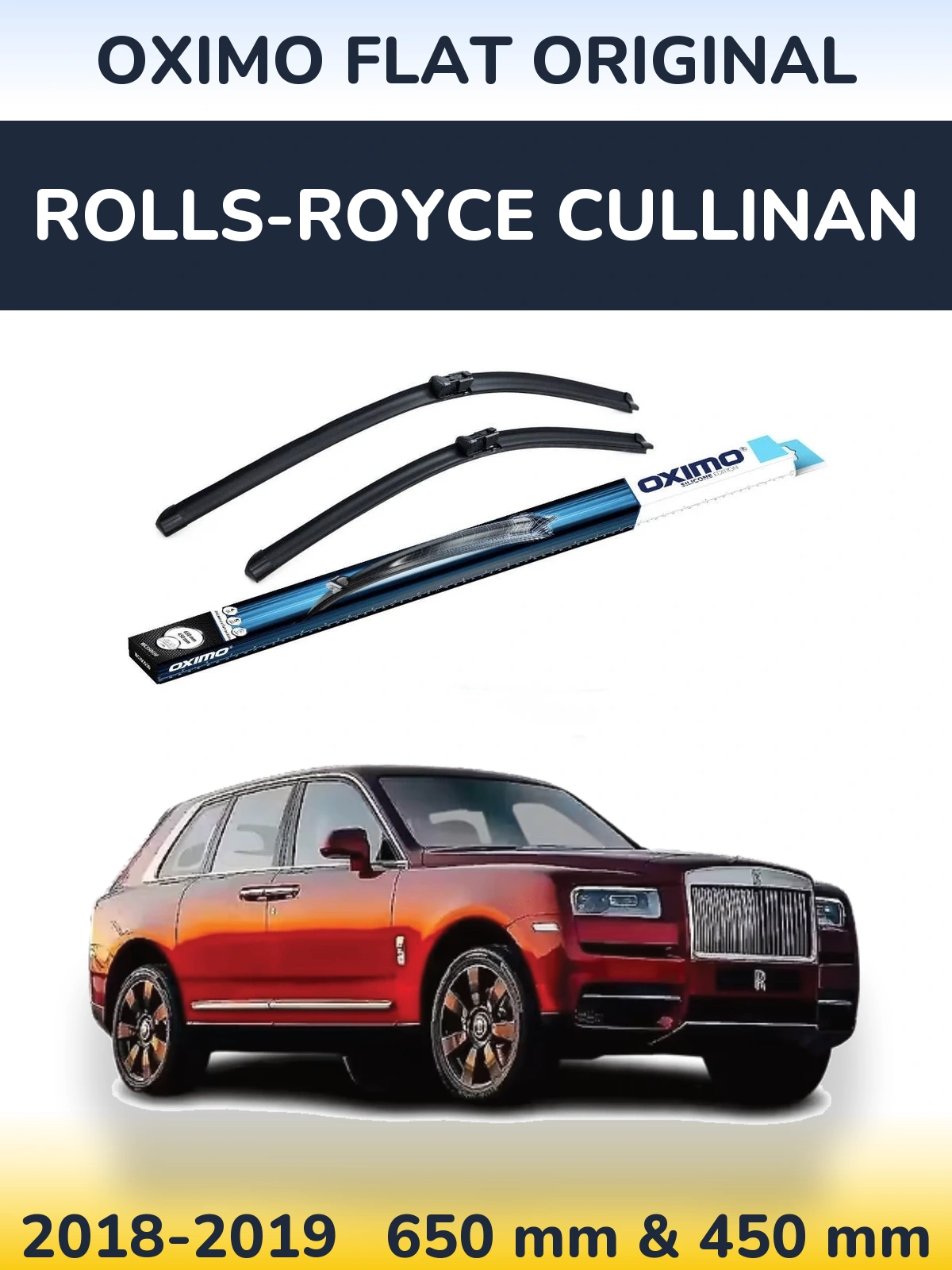 Комплект передніх щіток Oximo Flat Original 650 & 450 мм для Rolls-Royce Cullinan 2018-2019