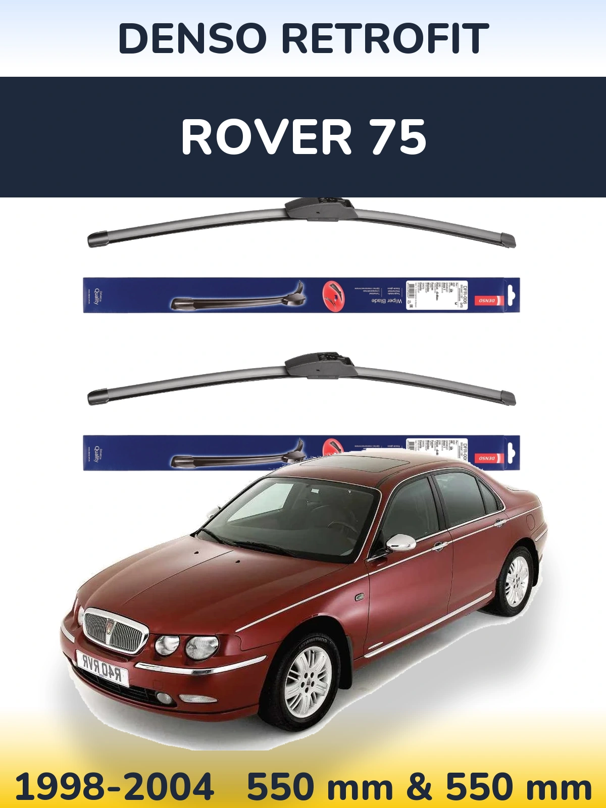 Комплект передніх щіток Denso Retrofit 550 & 550 мм для Rover 75 1998-2004