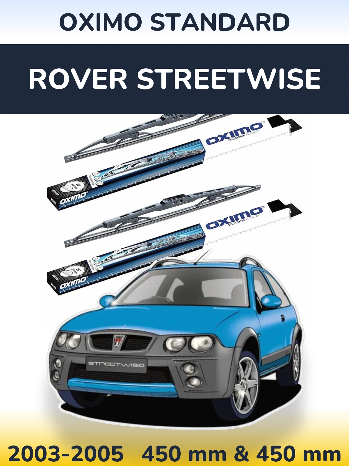 Комплект передних дворников Oximo Standard 450 & 450 мм для Rover Streetwise 2003-2005