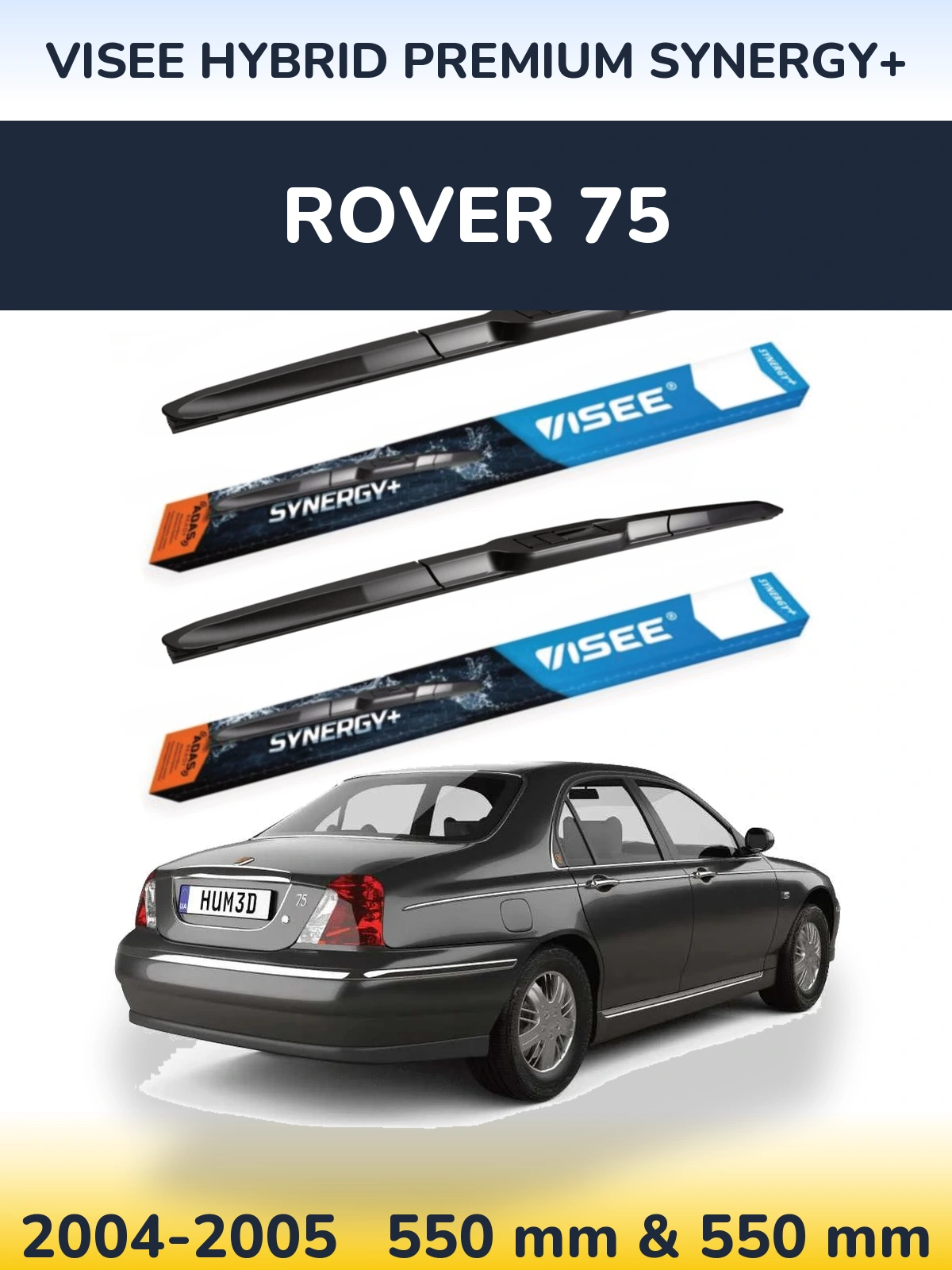 Комплект передних дворников VISEE HYBRID PREMIUM SYNERGY+ 550 & 550 мм для Rover 75 2004-2005