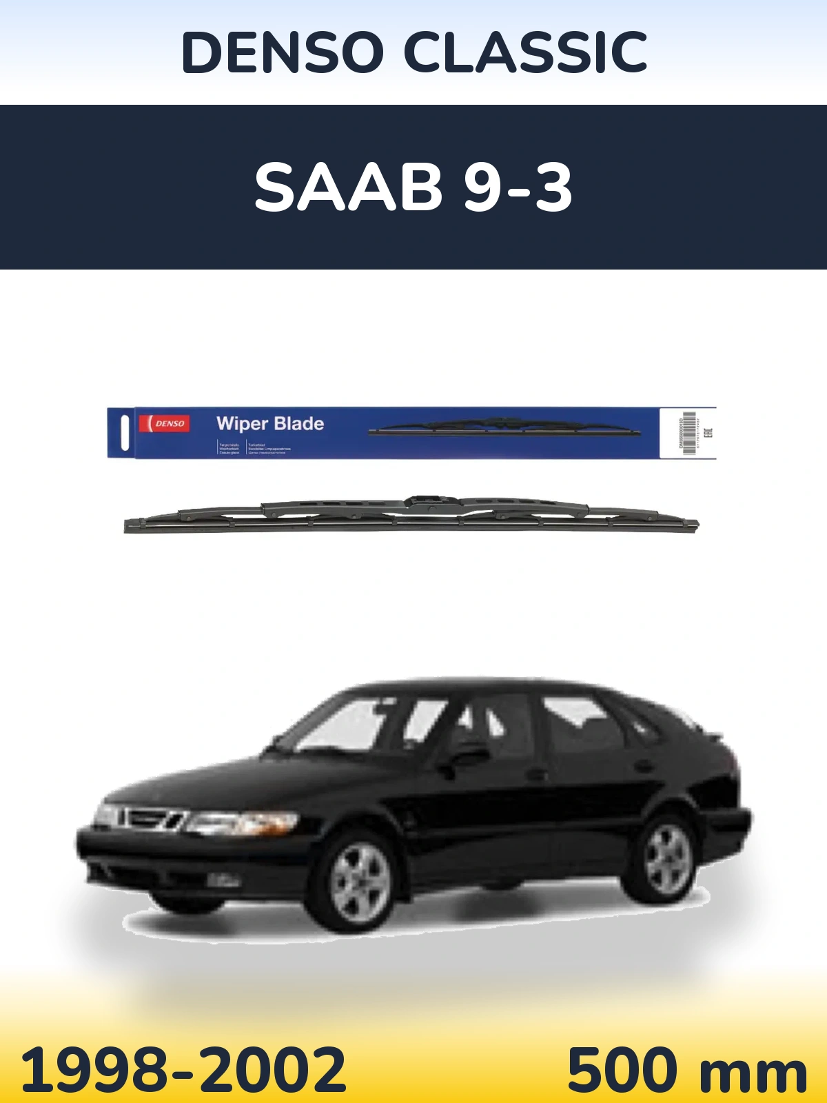 Задня щітка Denso Classic 500 мм для SAAB 9-3 1998-2002