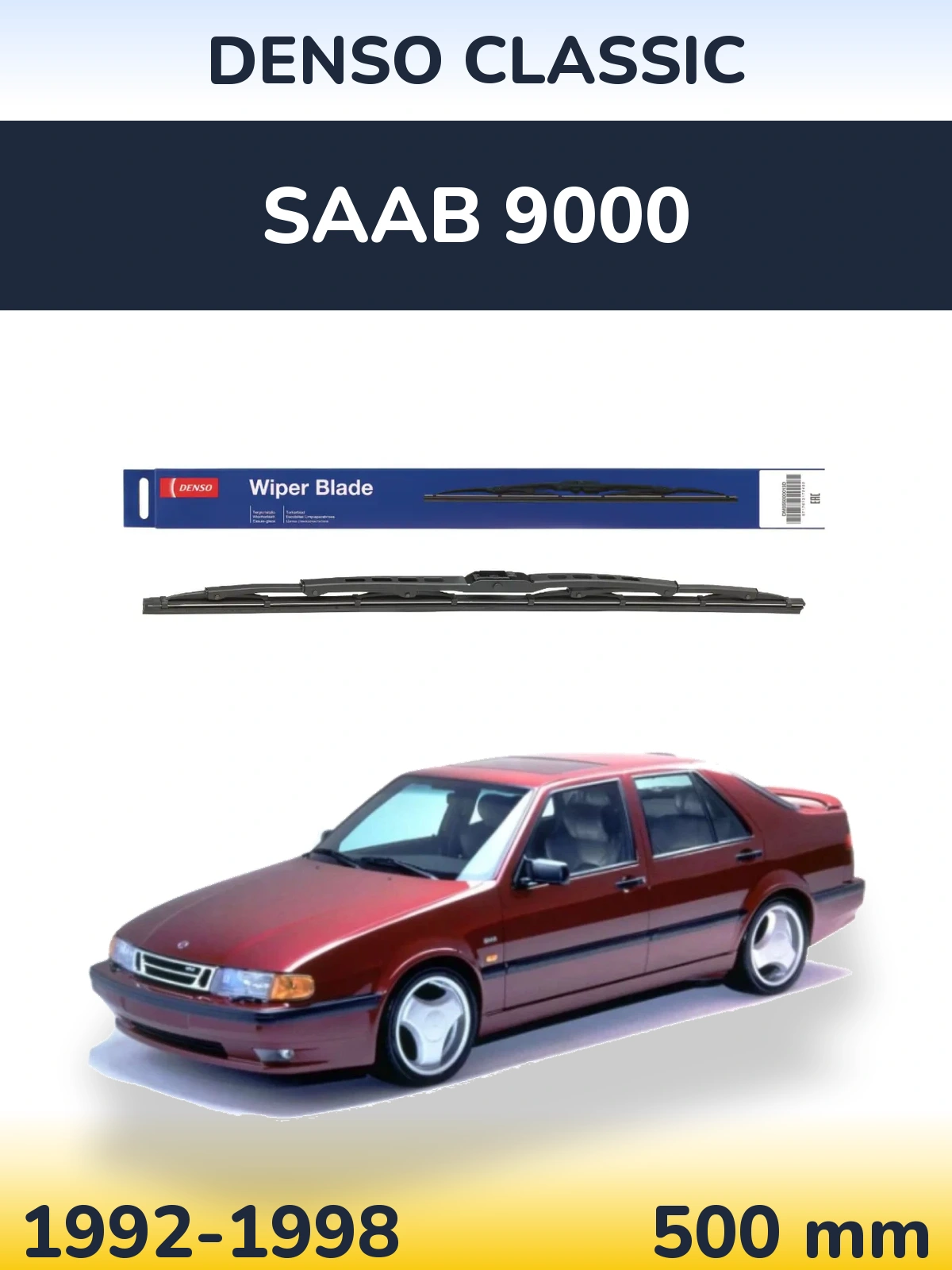 Задня щітка Denso Classic 500 мм для SAAB 9000 1992-1998