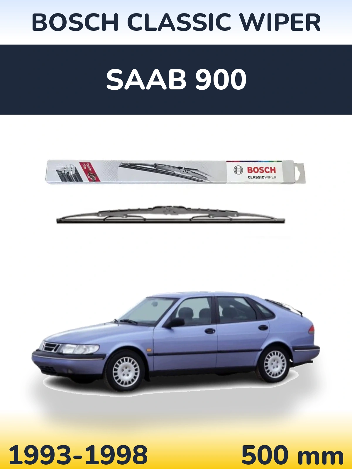 Задний дворник BOSCH Classic Wiper 500 мм для SAAB 900 1993-1998
