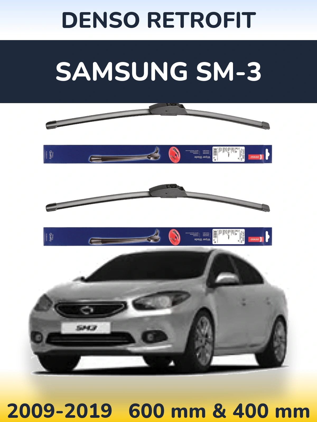 Комплект передних дворников Denso Retrofit 600 & 400 мм для Samsung SM-3 2009-2019