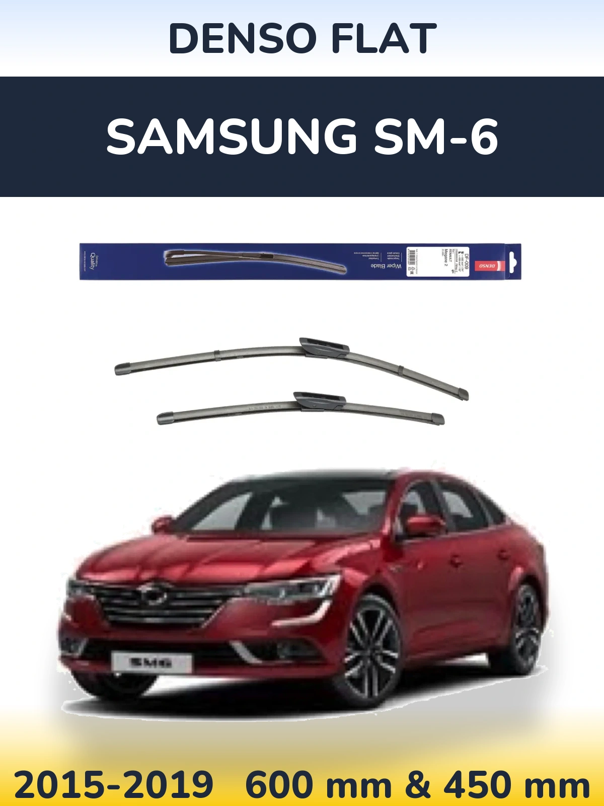 Комплект передних дворников Denso Flat 600 & 450 мм для Samsung SM-6 2015-2019