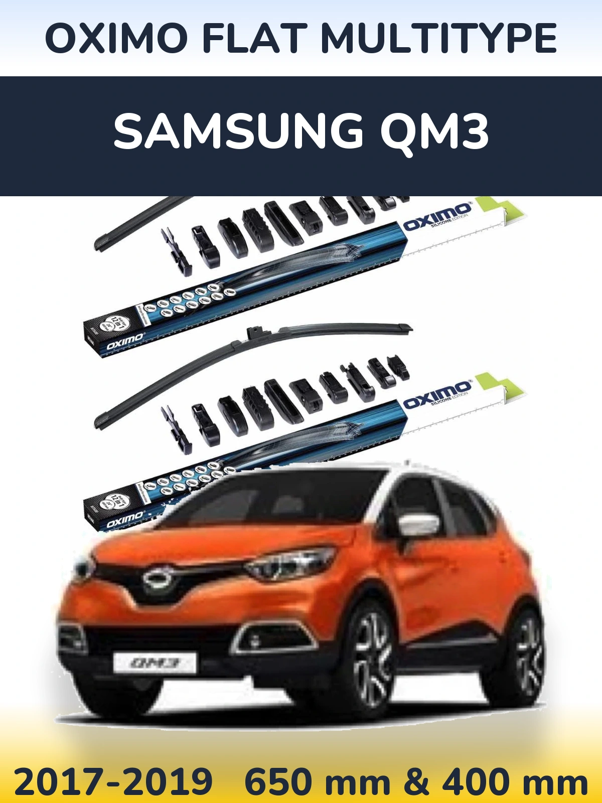Комплект передніх щіток Oximo Flat MultiТипe 650 & 400 мм для Samsung QM3 2017-2019