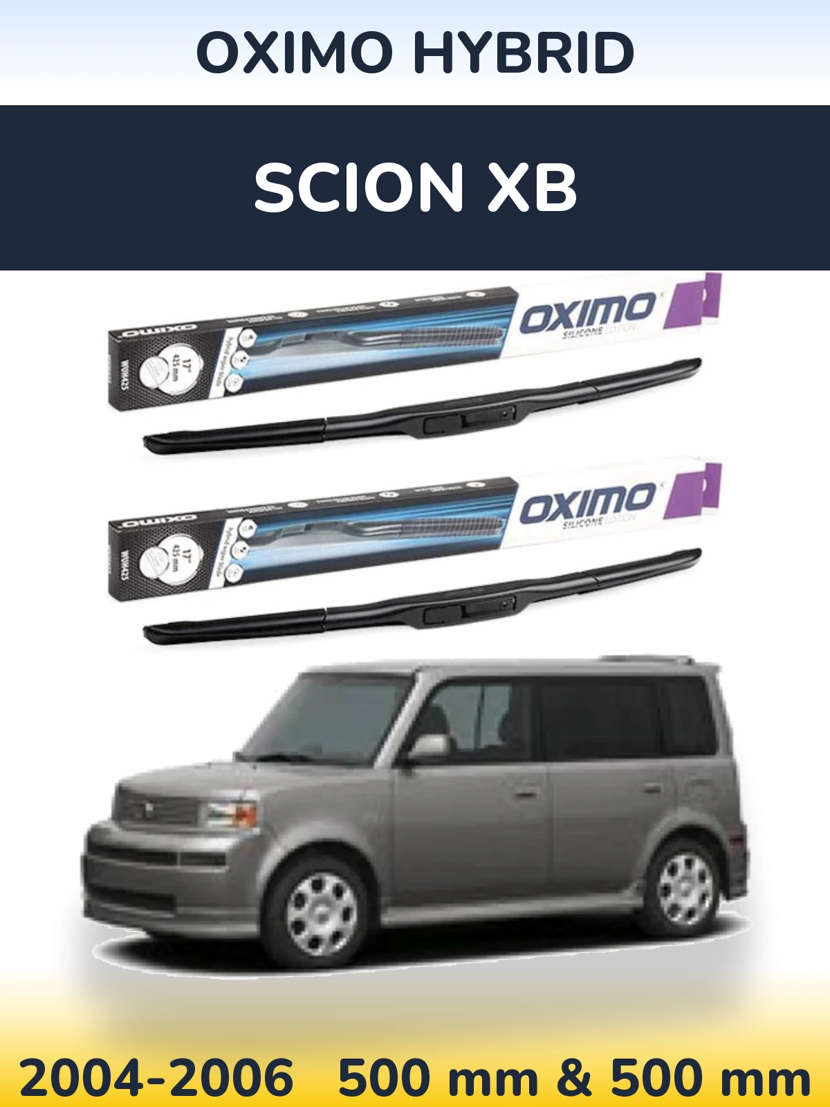 Комплект передних дворников Oximo Hybrid 500 & 500 мм для Scion xB 2004-2006