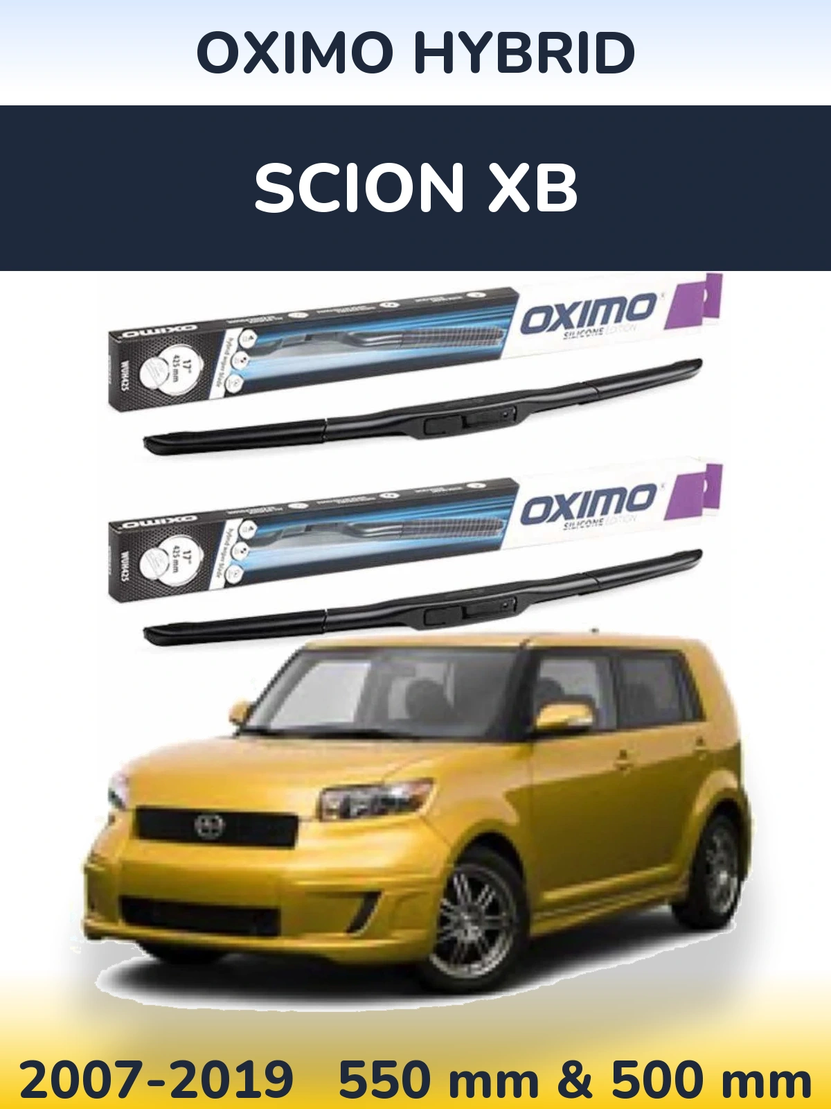 Комплект передних дворников Oximo Hybrid 550 & 500 мм для Scion xB 2007-2019