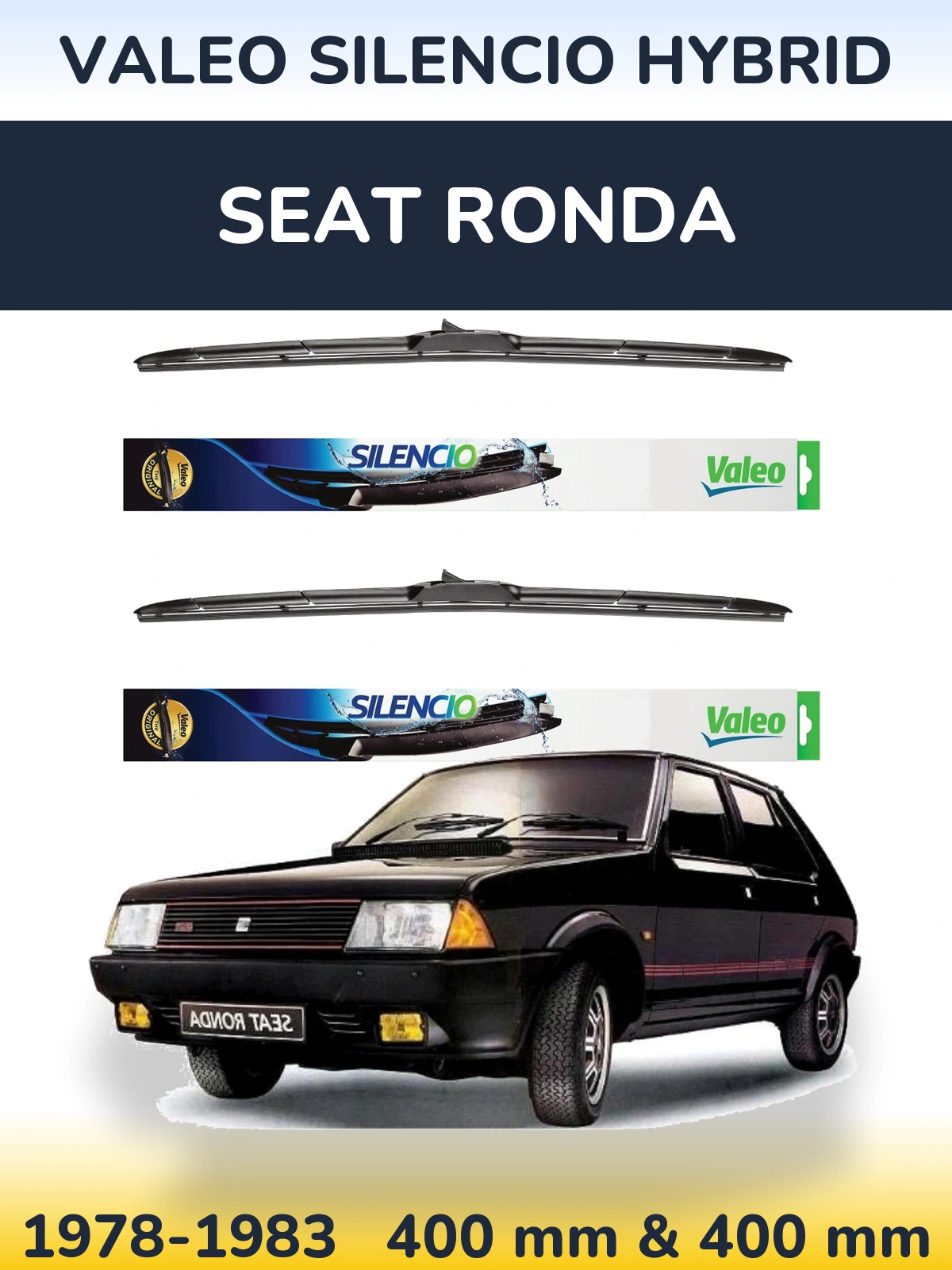 Комплект передних дворников Valeo Silencio Hybrid 400 & 400 мм для SEAT Ronda 1978-1983