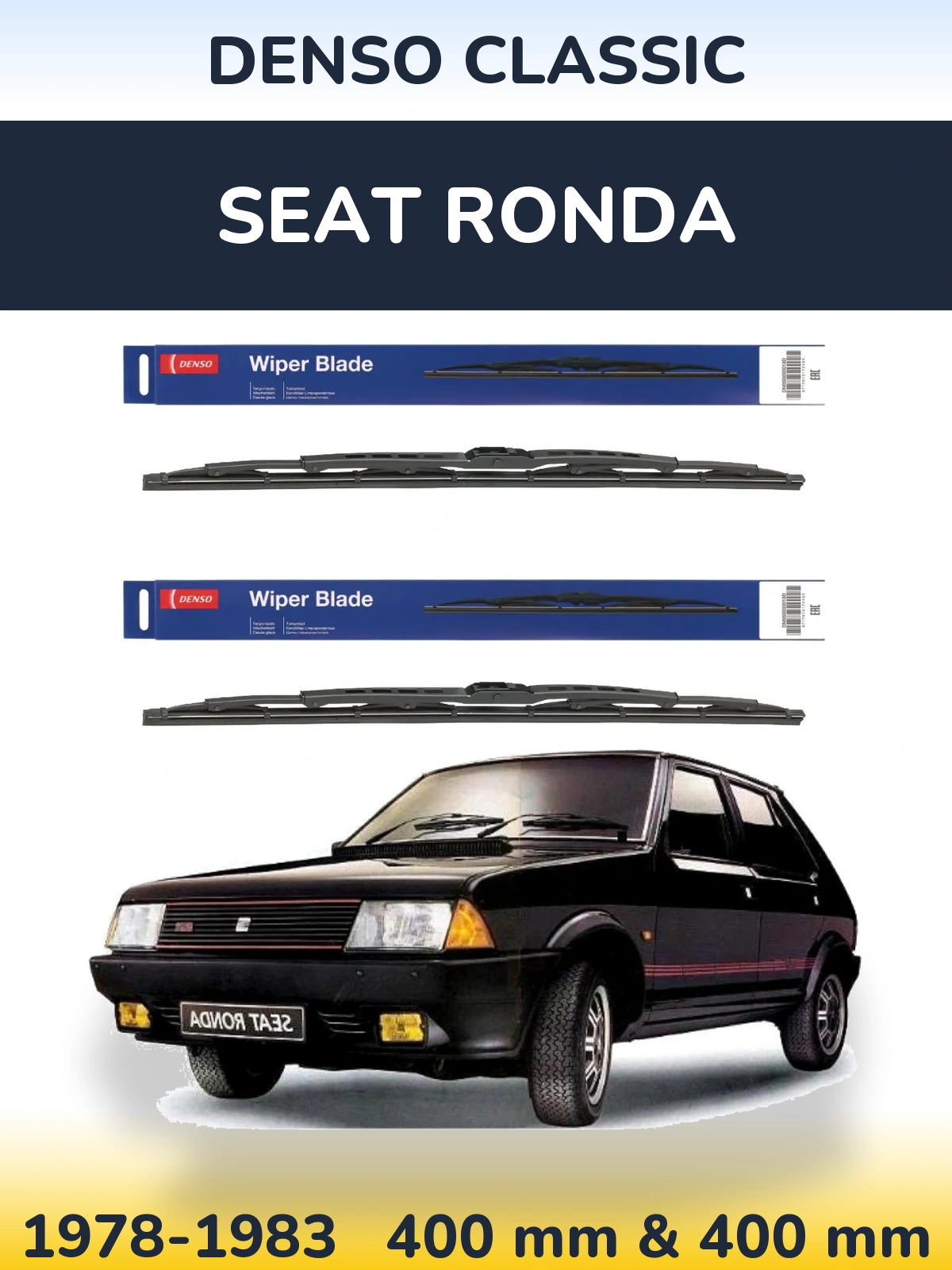 Комплект передних дворников Denso Classic 400 & 400 мм для SEAT Ronda 1978-1983