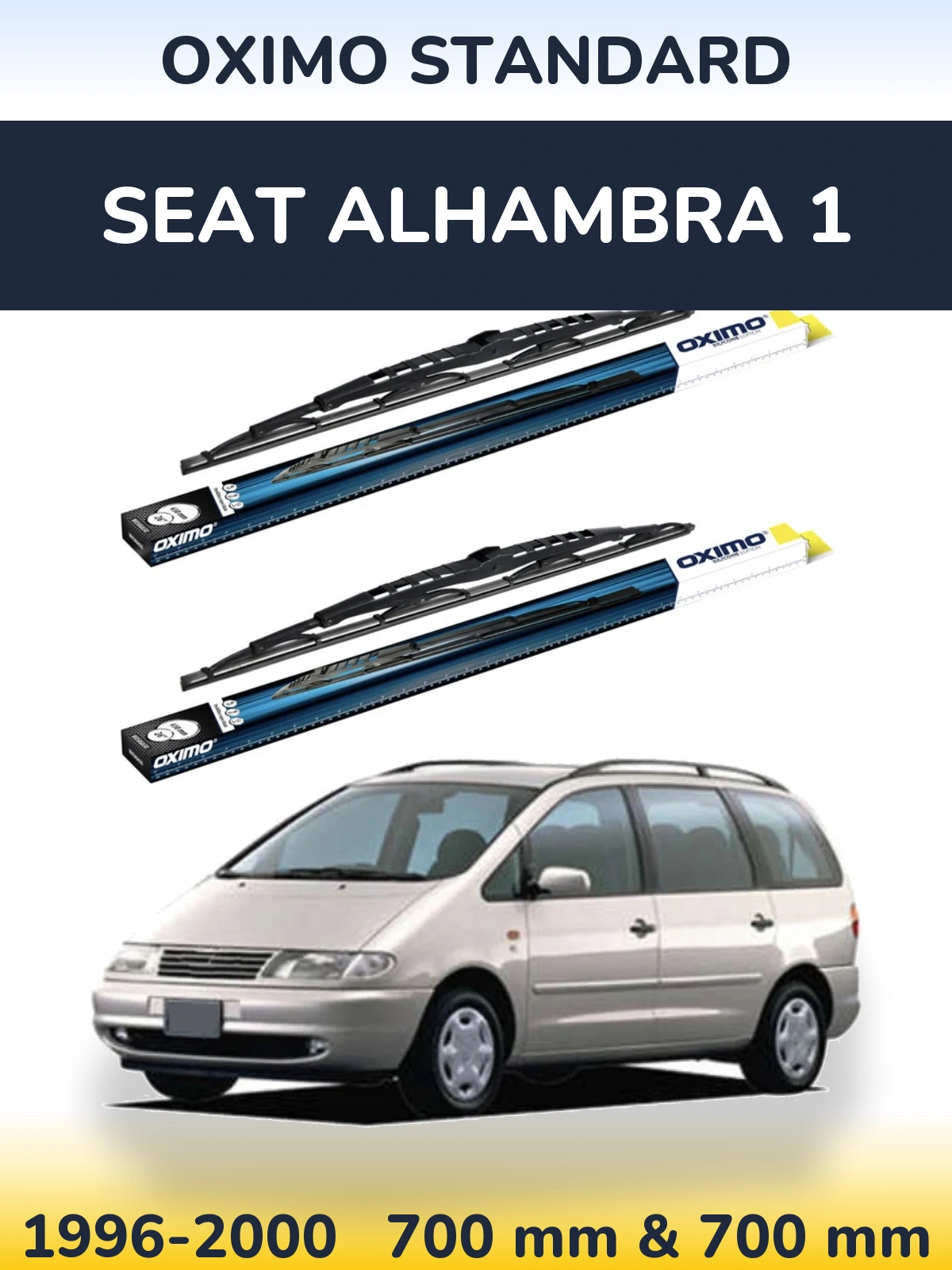 Front wiper blade set Oximo Standard 700 & 700 mm for SEAT Alhambra 1 1996-2000