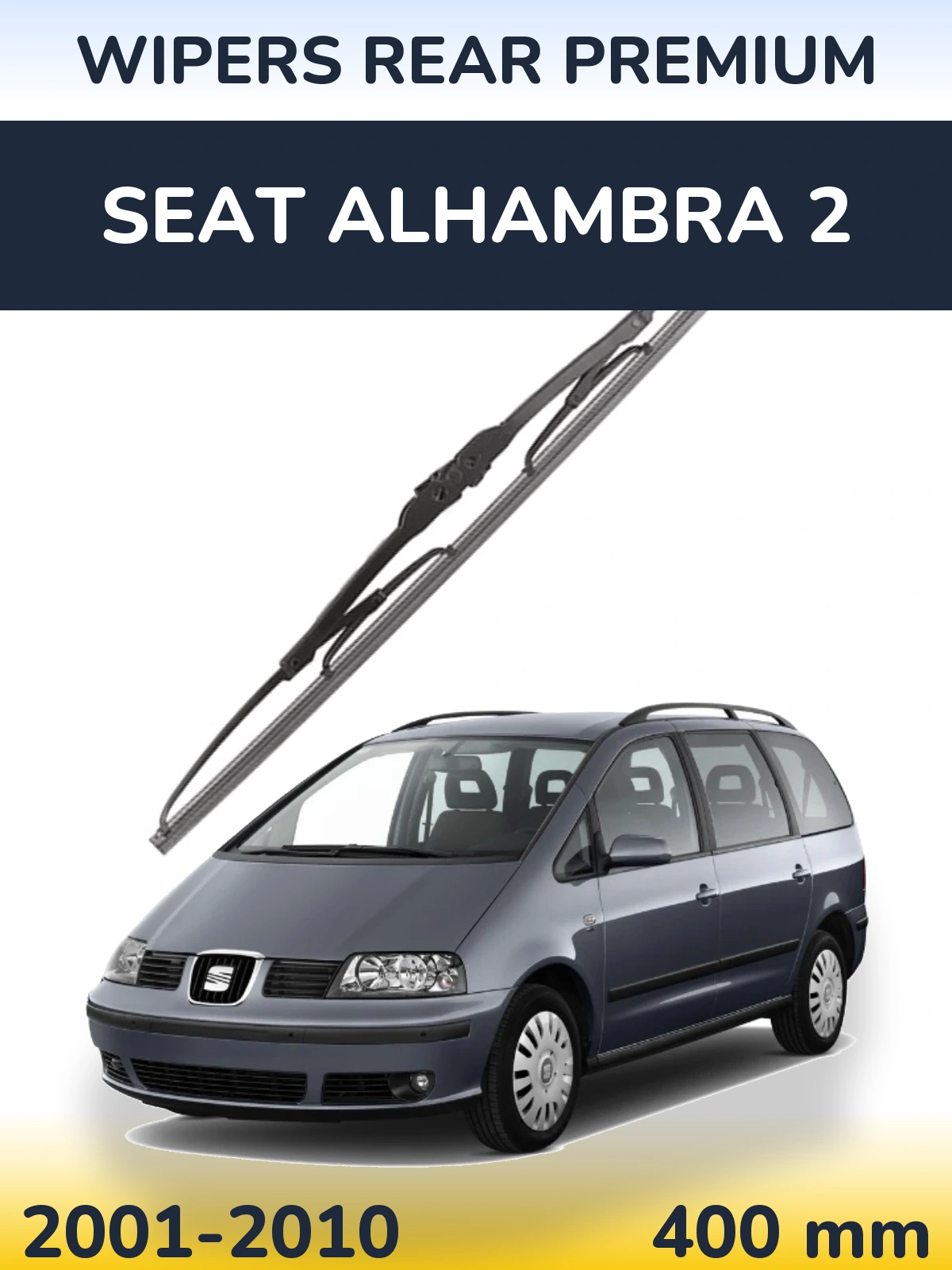 Rear wiper blade WIPERS REAR PREMIUM 400 mm for SEAT Alhambra 2 2001-2010