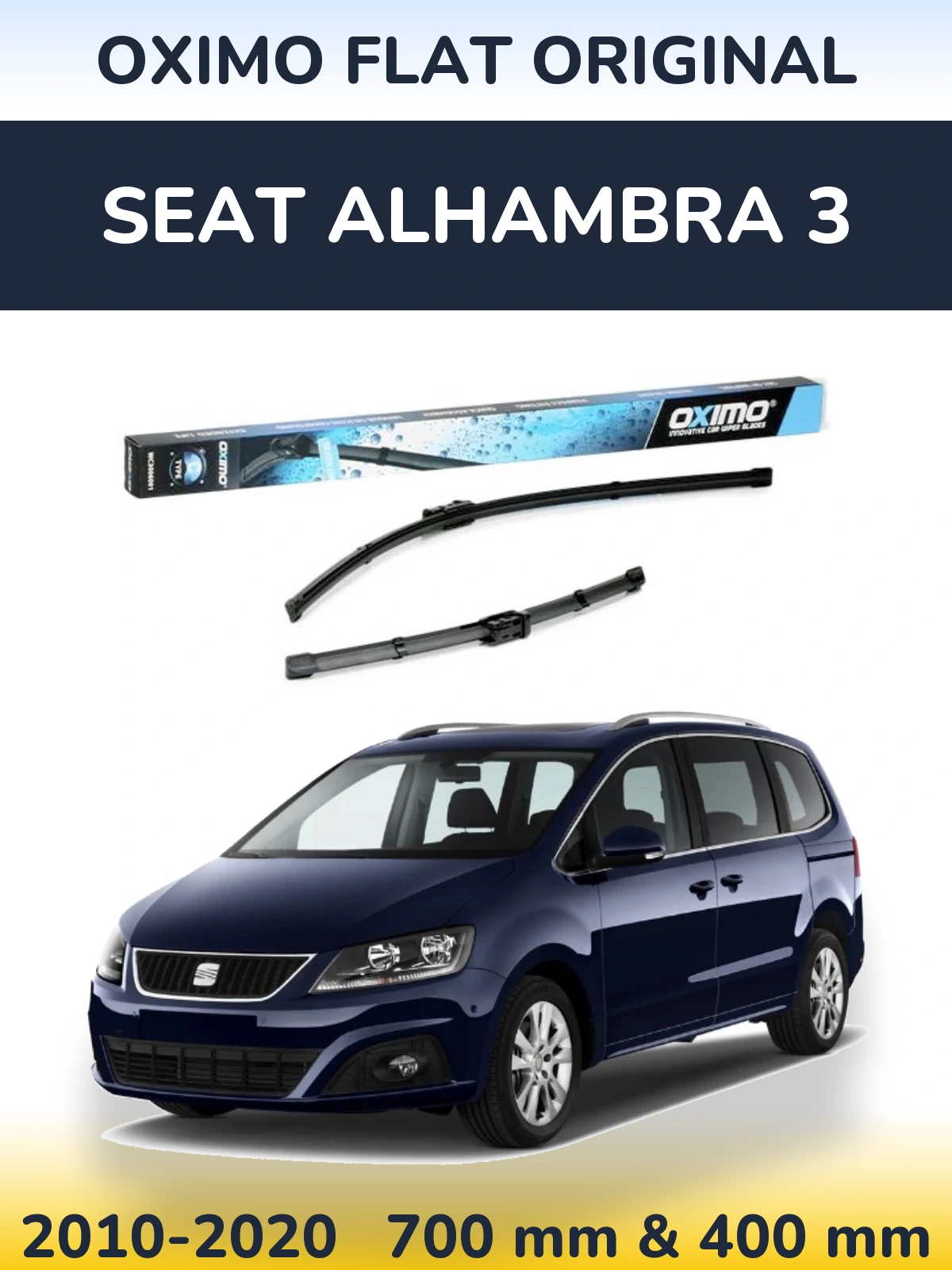 Комплект передних дворников Oximo Flat Original 700 & 400 мм для SEAT Alhambra 3 2010-2020