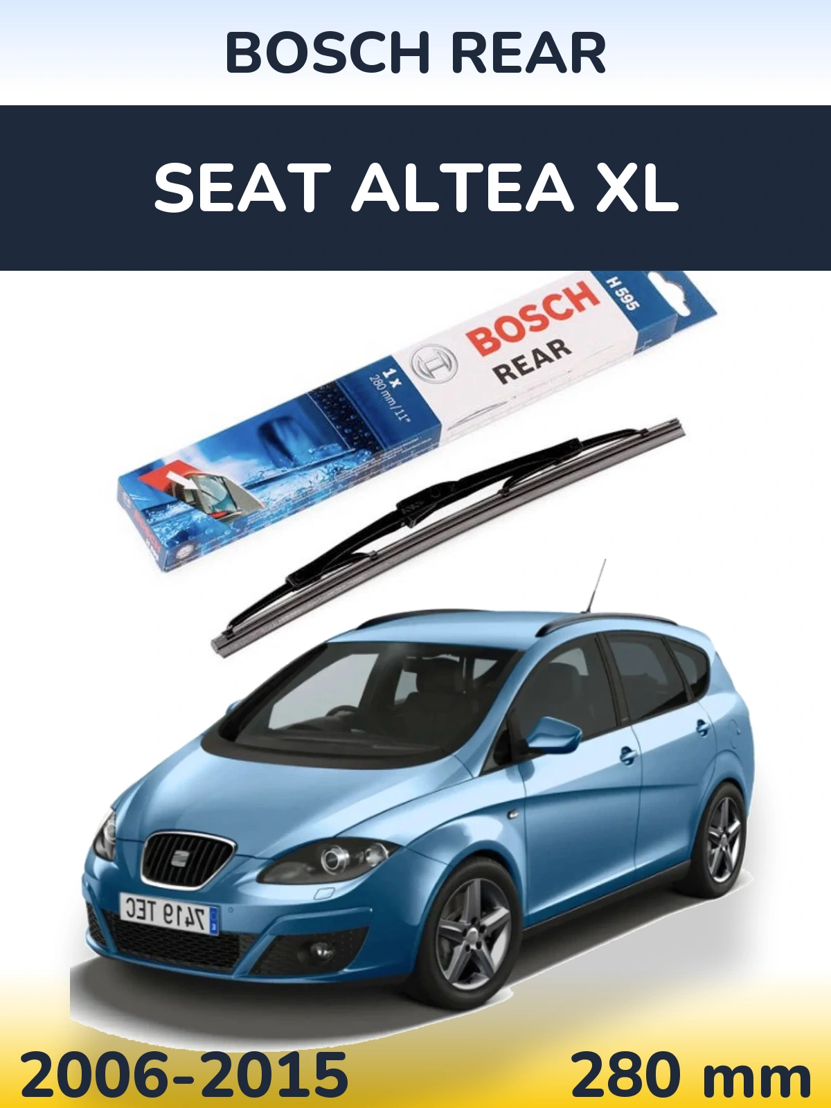 Задний дворник BOSCH Rear 280 мм для SEAT Altea XL 2006-2015