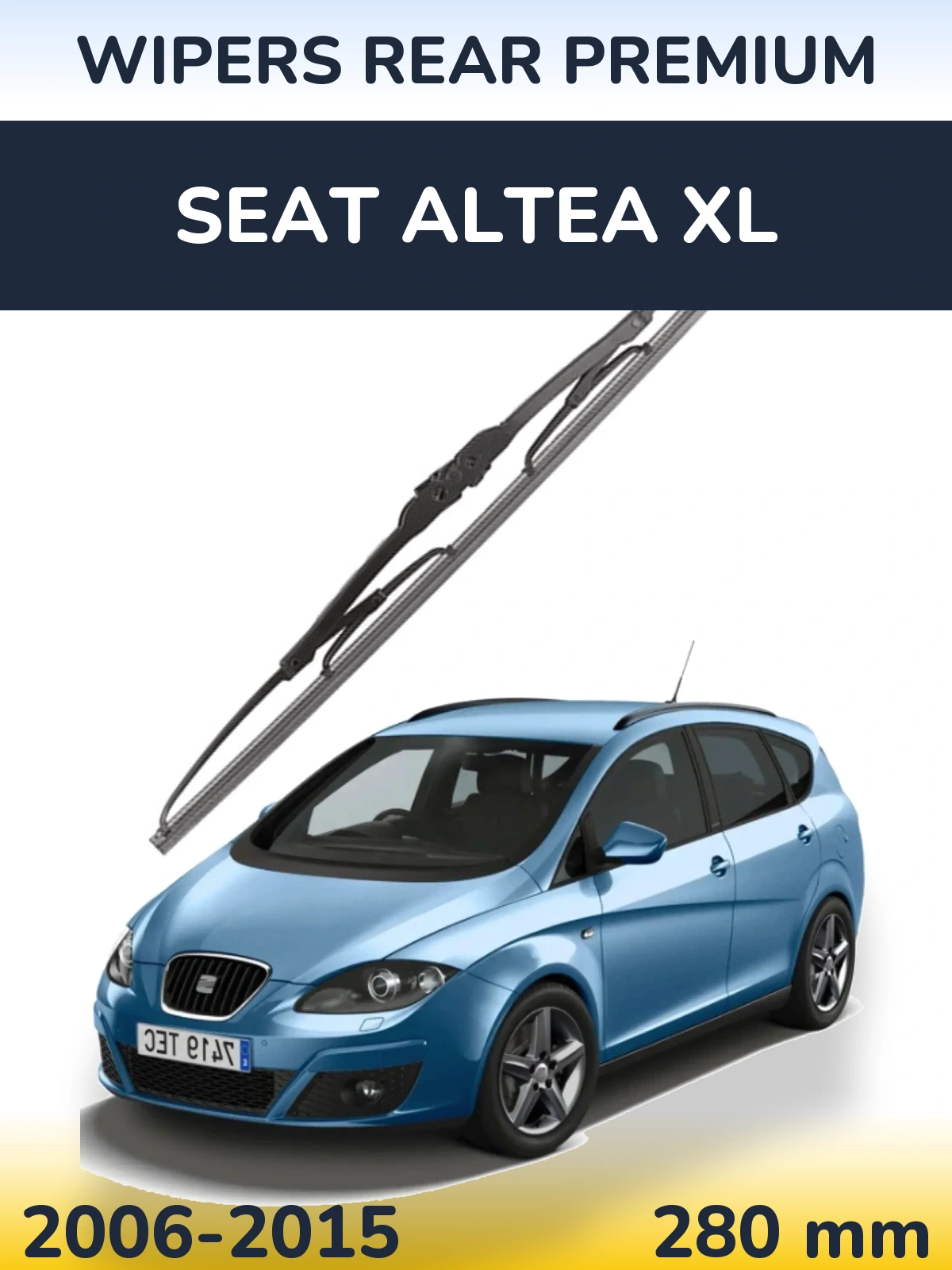 Rear wiper blade WIPERS REAR PREMIUM 280 mm for SEAT Altea XL 2006-2015