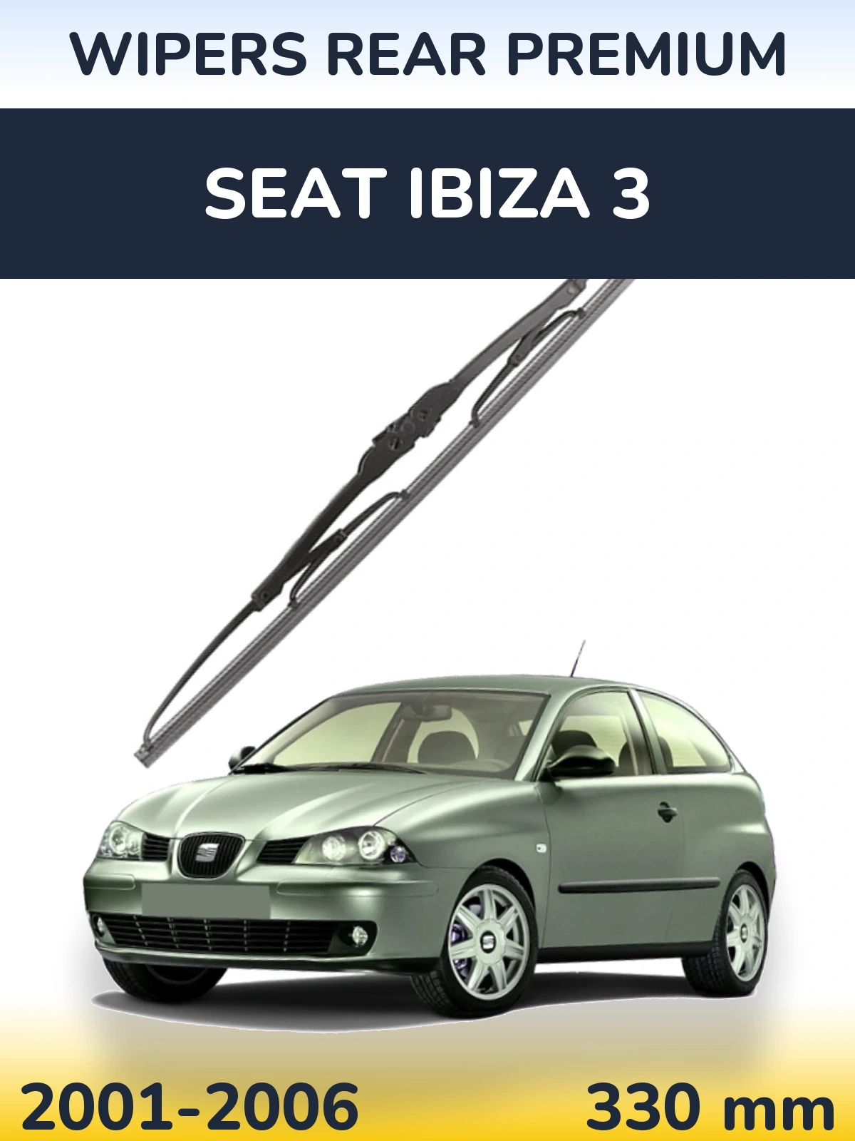 Rear wiper blade WIPERS REAR PREMIUM 330 mm for SEAT Ibiza 3 2001-2006