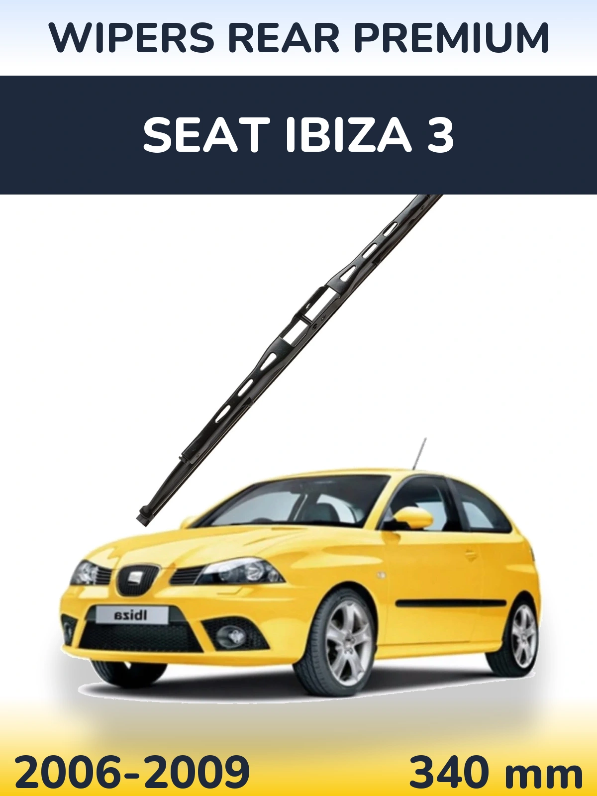 Rear wiper blade WIPERS REAR PREMIUM 340 mm for SEAT Ibiza 3 2006-2009