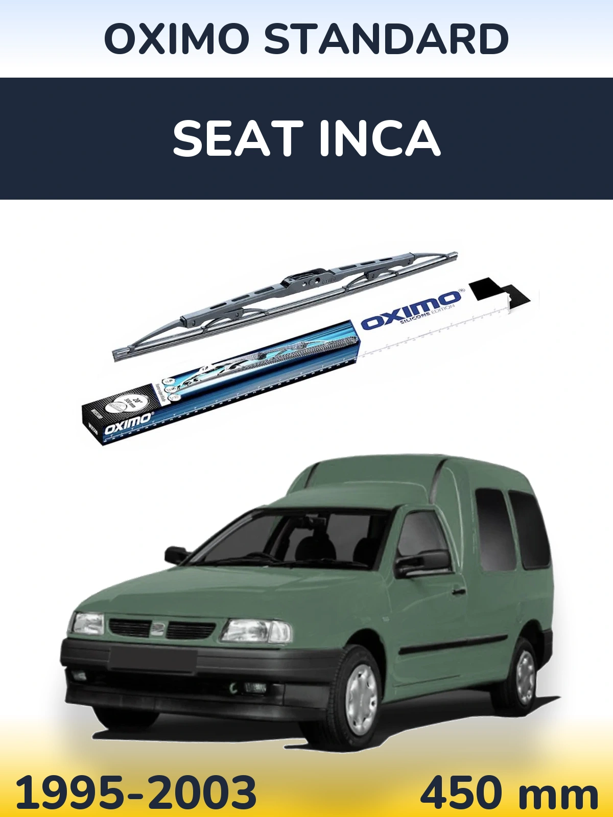 Rear wiper blade Oximo Standard 450 mm for SEAT Inca 1995-2003