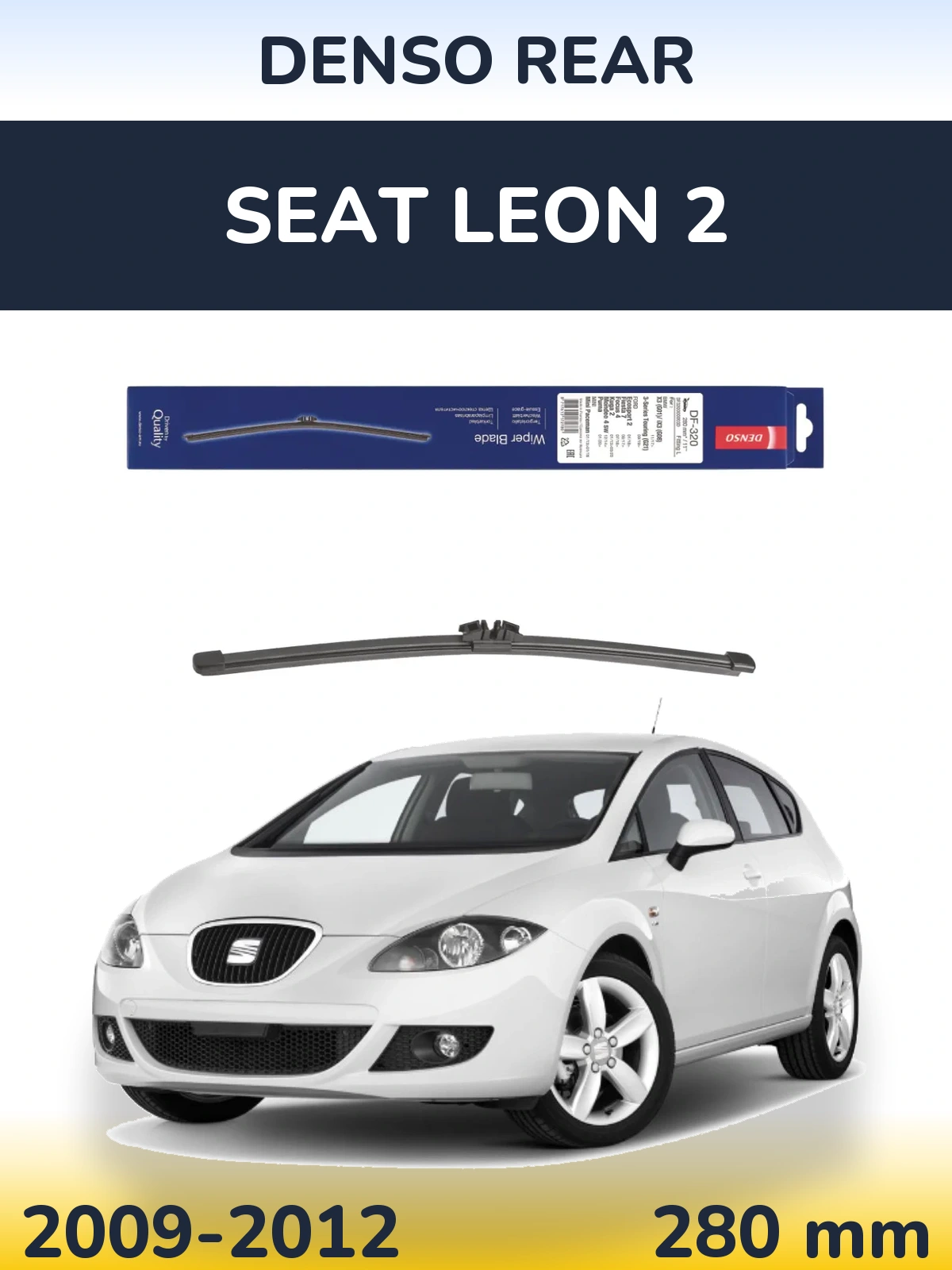 Rear wiper blade Denso Rear 280 mm for SEAT Leon 2 2009-2012