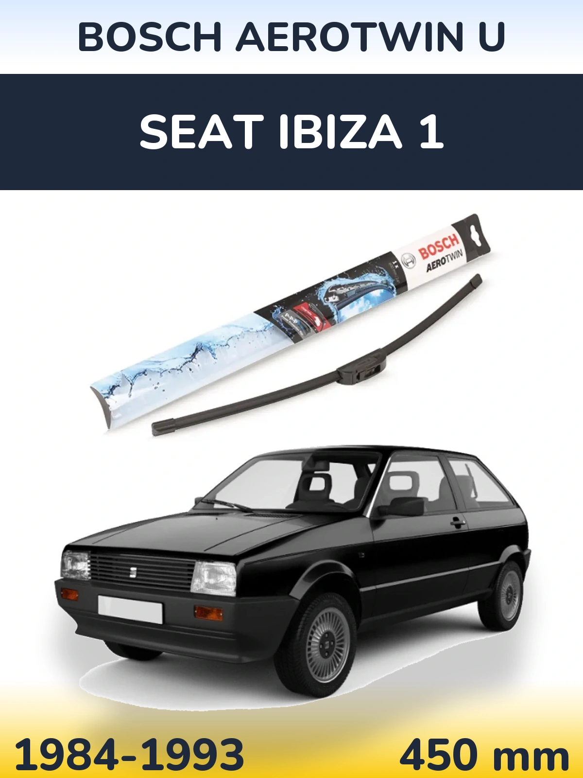 Передний дворник BOSCH AeroTwin U 450 мм для SEAT Ibiza 1 1984-1993