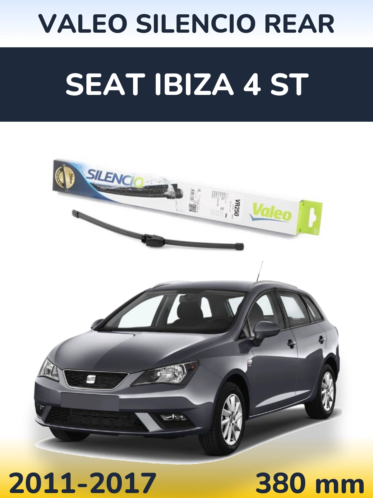 Rear wiper blade Valeo Silencio Rear 335 mm for SEAT Ibiza 4 ST 2011-2017