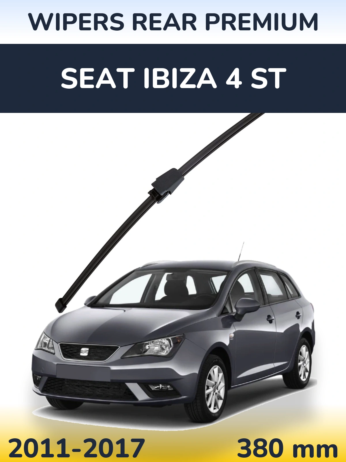 Rear wiper blade WIPERS REAR PREMIUM 380 mm for SEAT Ibiza 4 ST 2011-2017