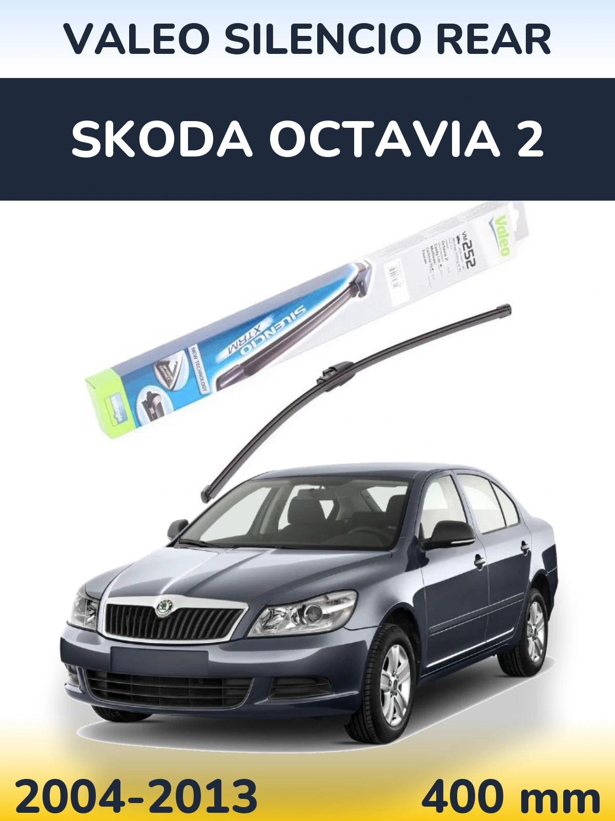 Rear wiper blade Valeo Silencio Rear 404 mm for Skoda Octavia 2 2004-2013