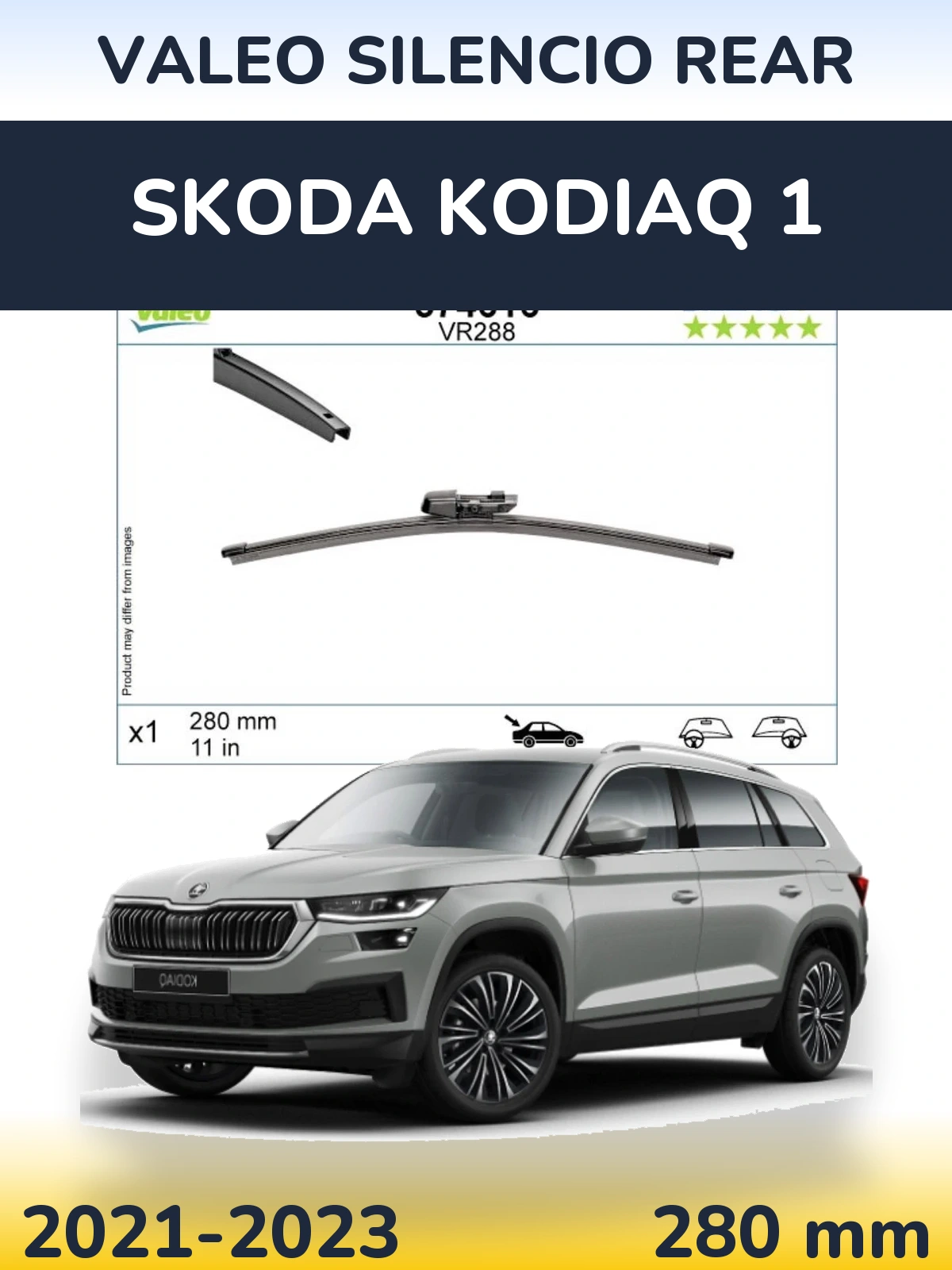 Задня щітка Valeo Silencio Rear 280 мм для Skoda Kodiaq 1 2021-2023