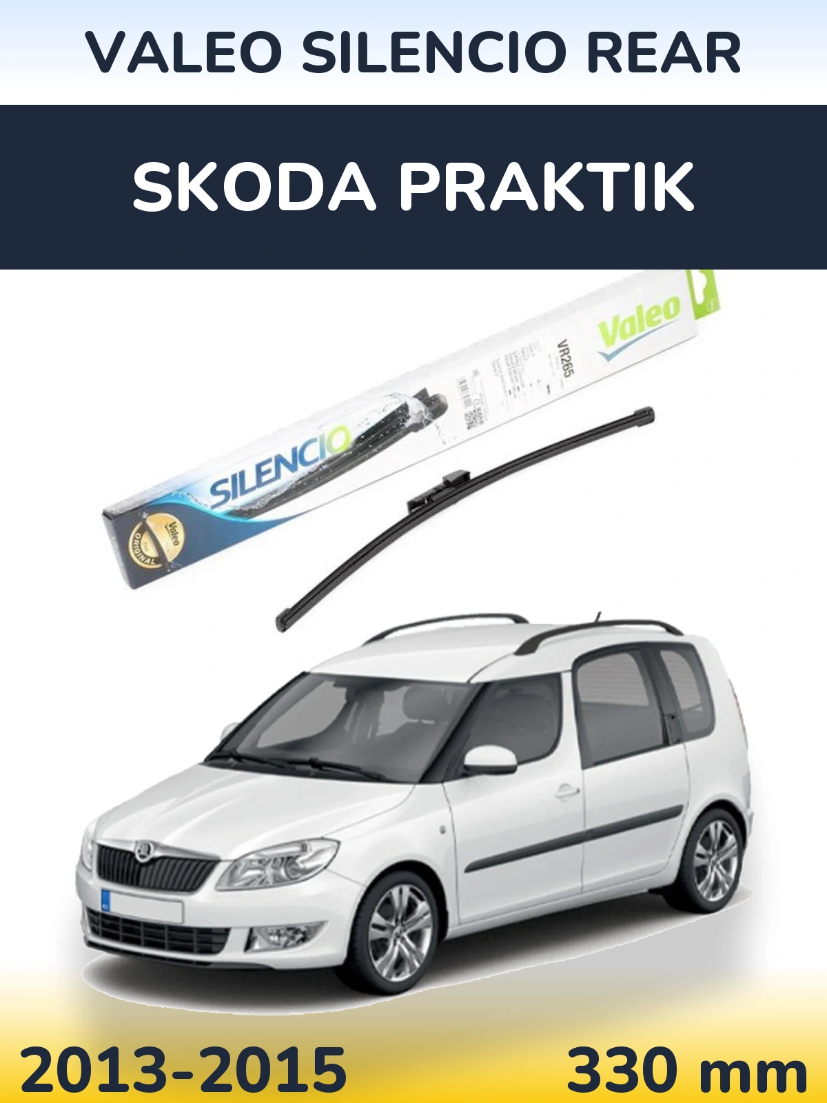 Rear wiper blade Valeo Silencio Rear 335 mm for Skoda Praktik 2013-2015